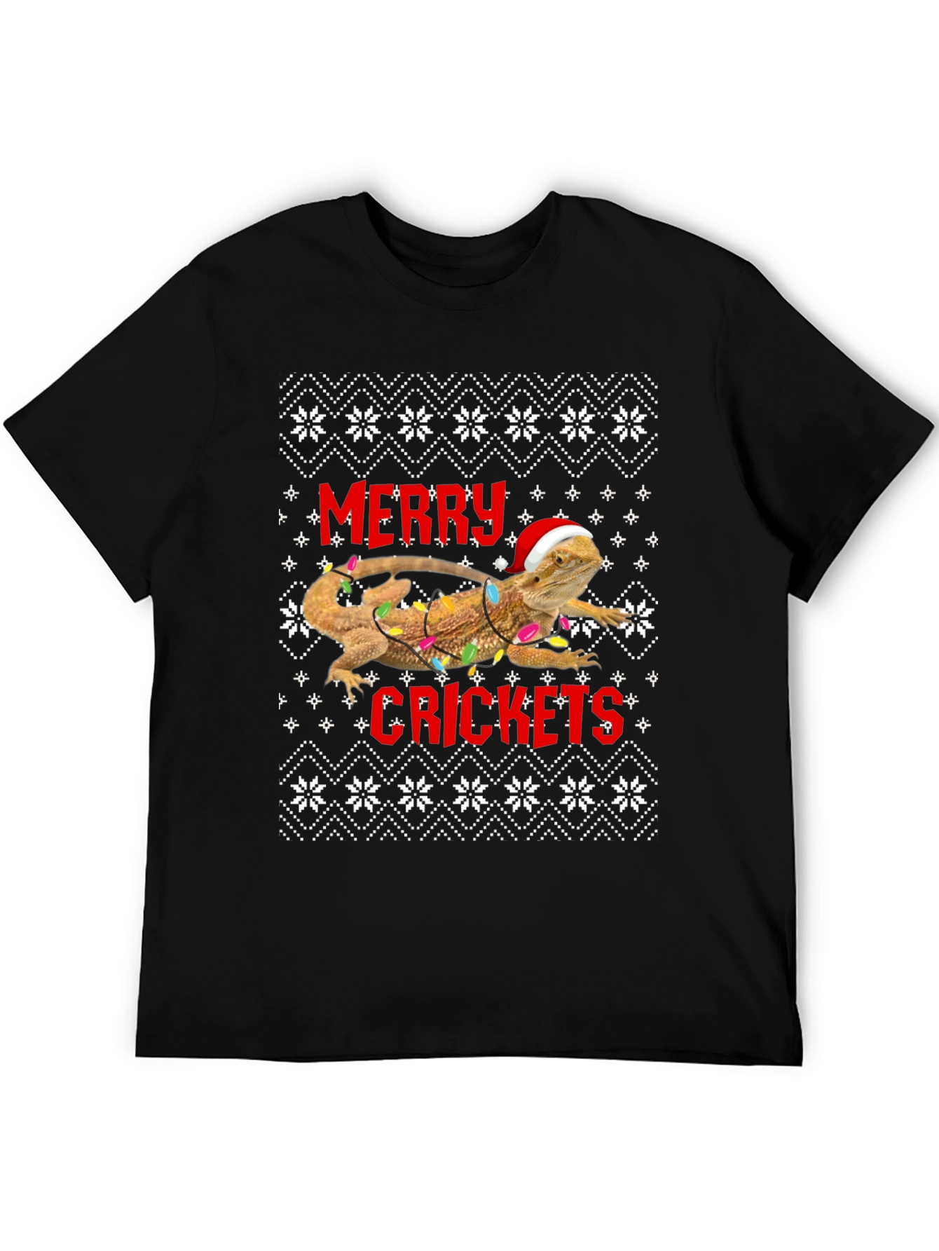 Merry Crickets Lizard Christmas Graphic Tee