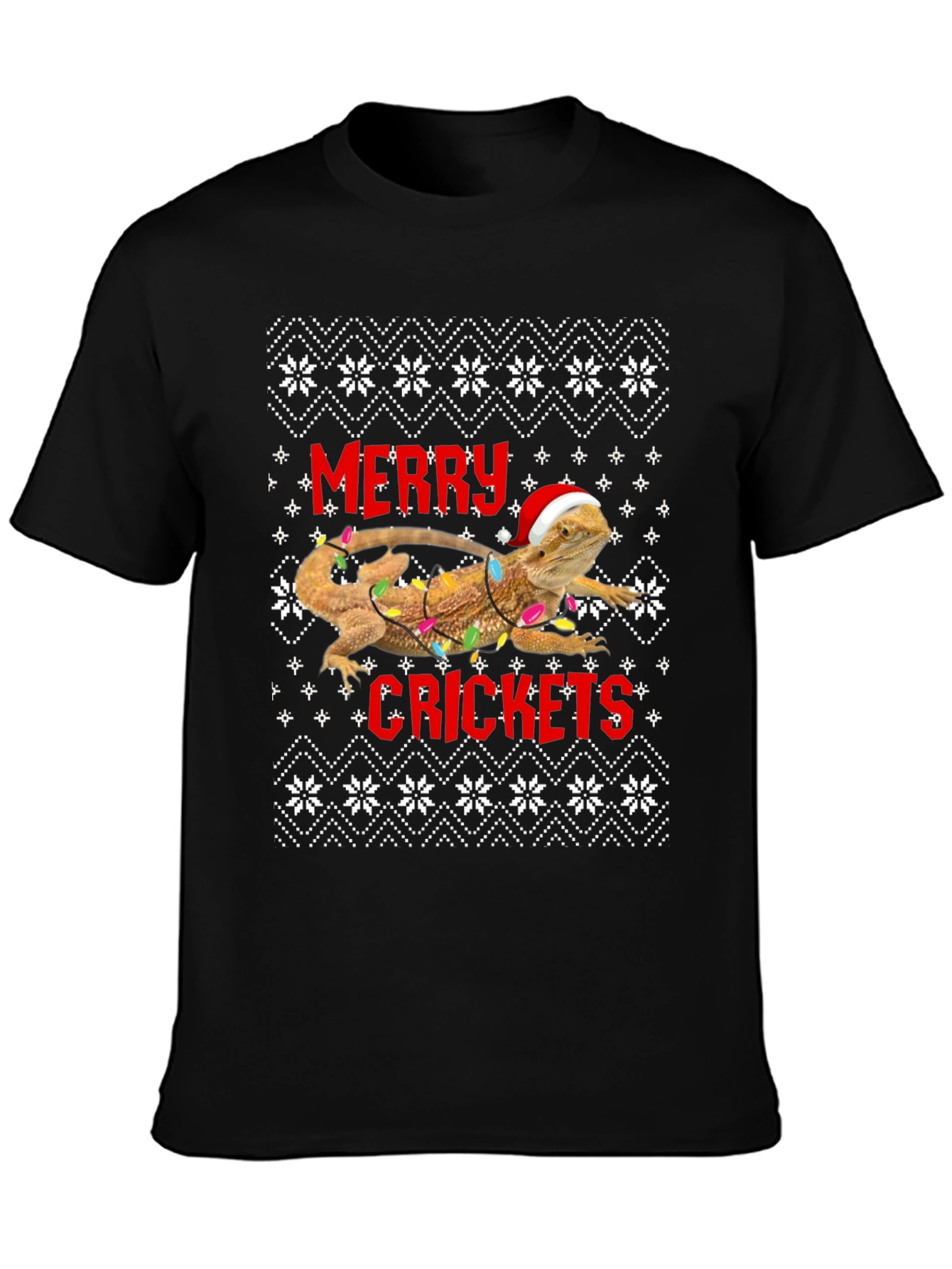 Merry Crickets Lizard Christmas Graphic Tee