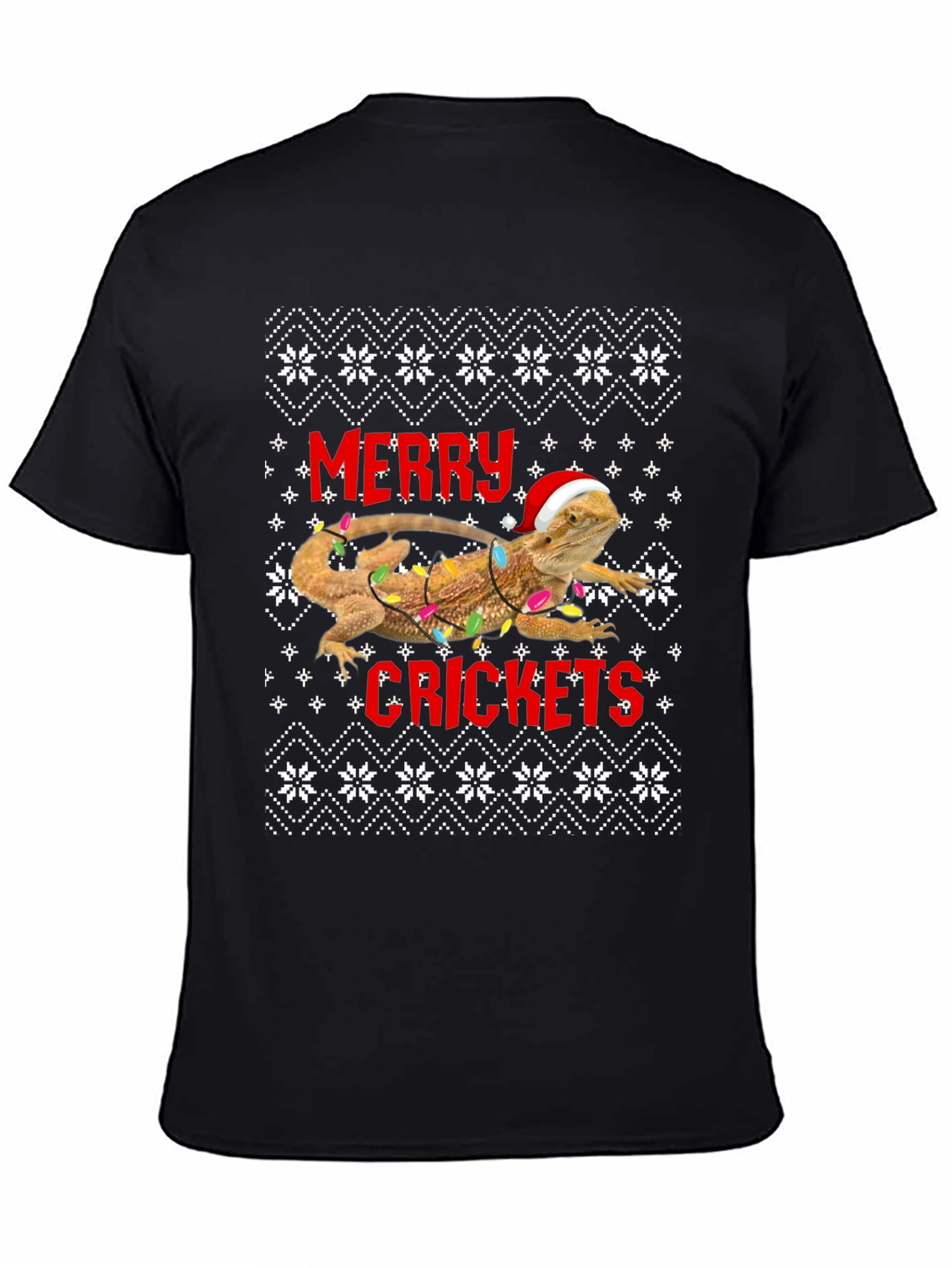 Merry Crickets Lizard Christmas Graphic Tee