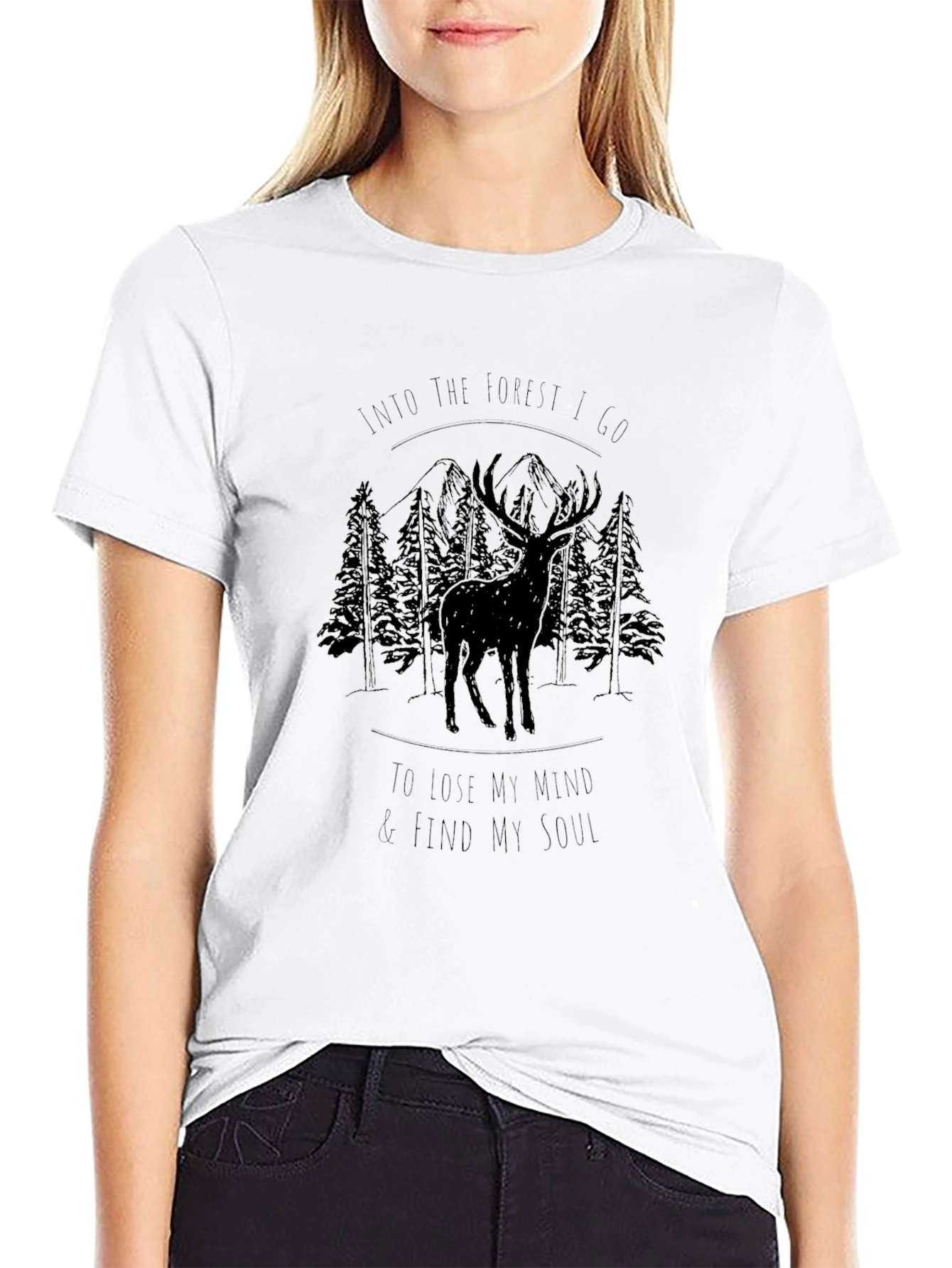 Into the Forest Black Graphic T-Shirt