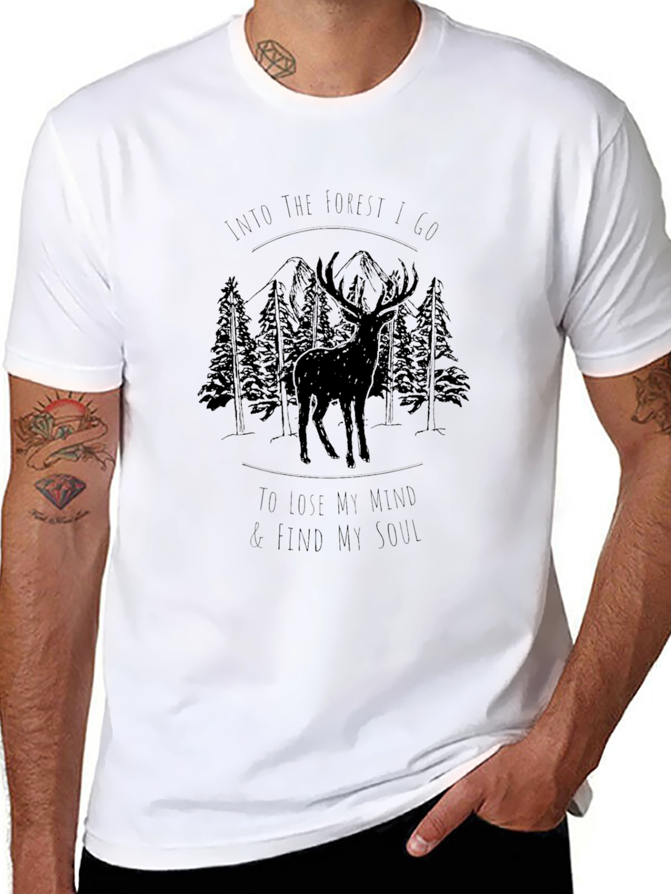 Into the Forest Black Graphic T-Shirt