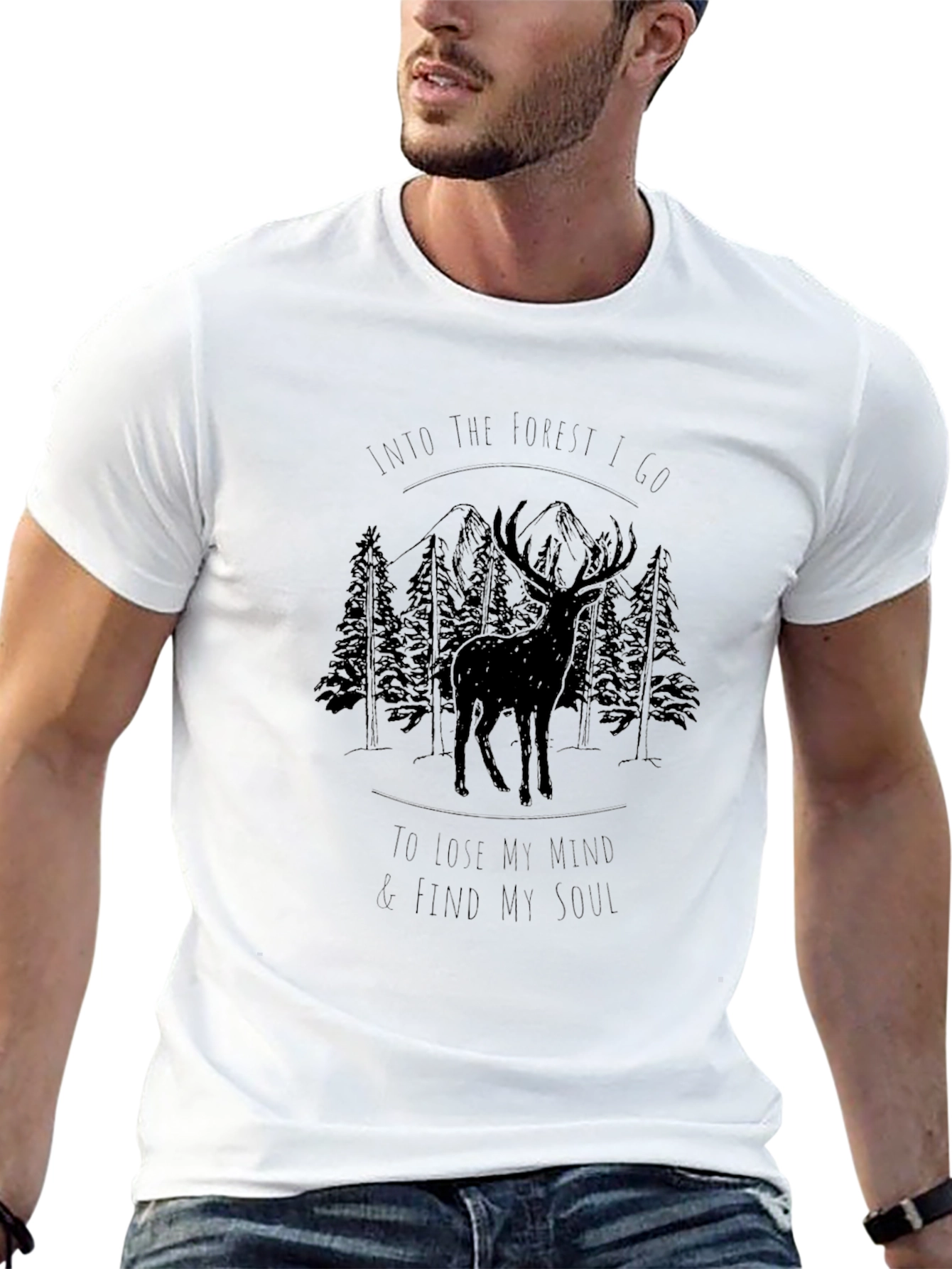 Into the Forest Black Graphic T-Shirt
