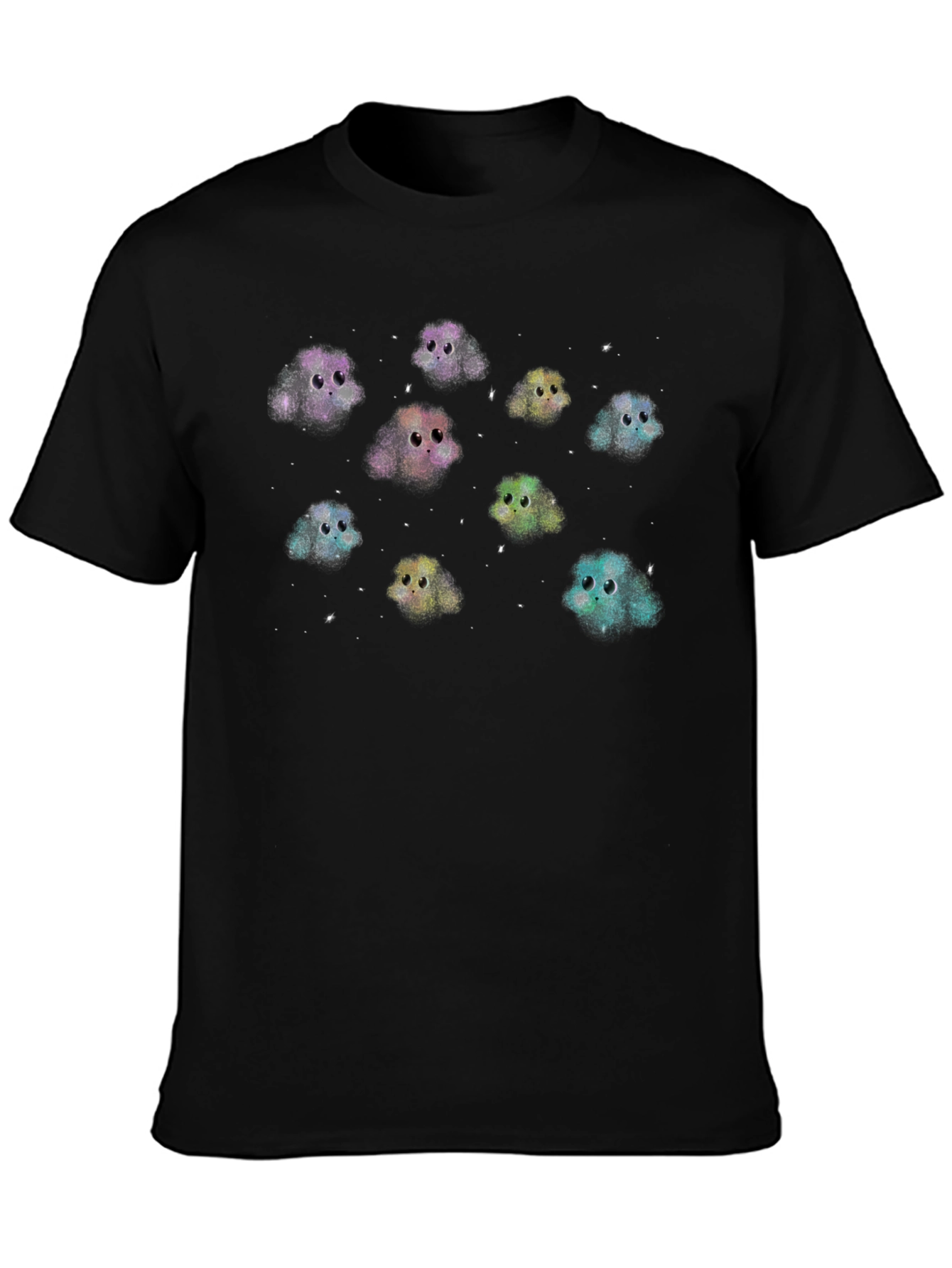 Cute Monster Character Graphic Black T-Shirt