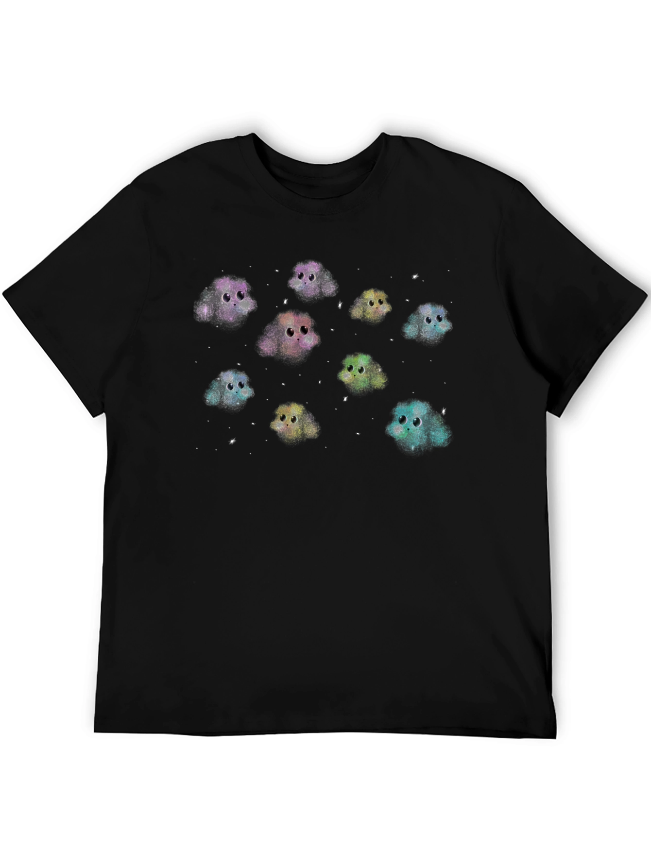 Cute Monster Character Graphic Black T-Shirt