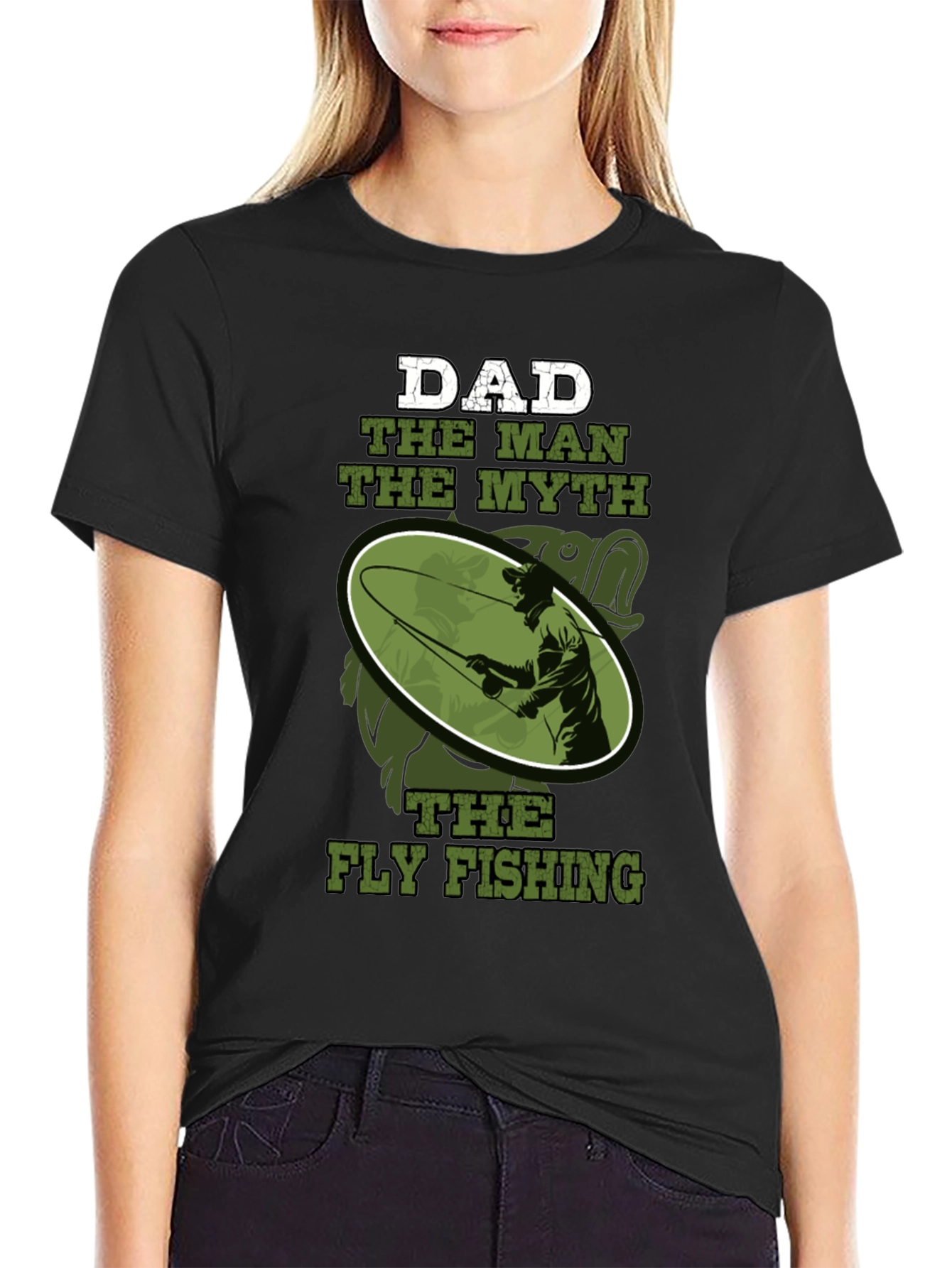 Dad The Man Myth Fly Fishing Graphic Tee