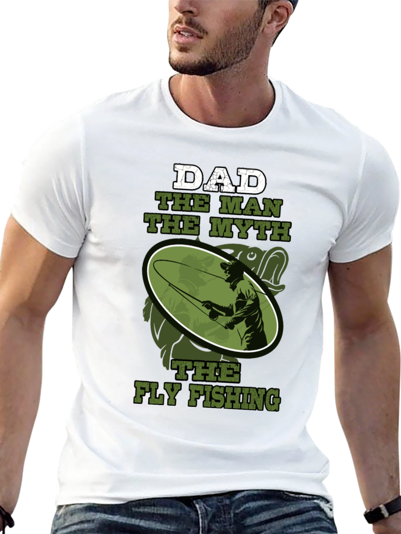 Dad The Man Myth Fly Fishing Graphic Tee