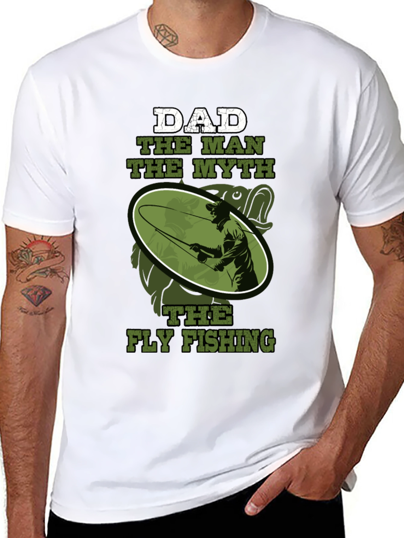 Dad The Man Myth Fly Fishing Graphic Tee