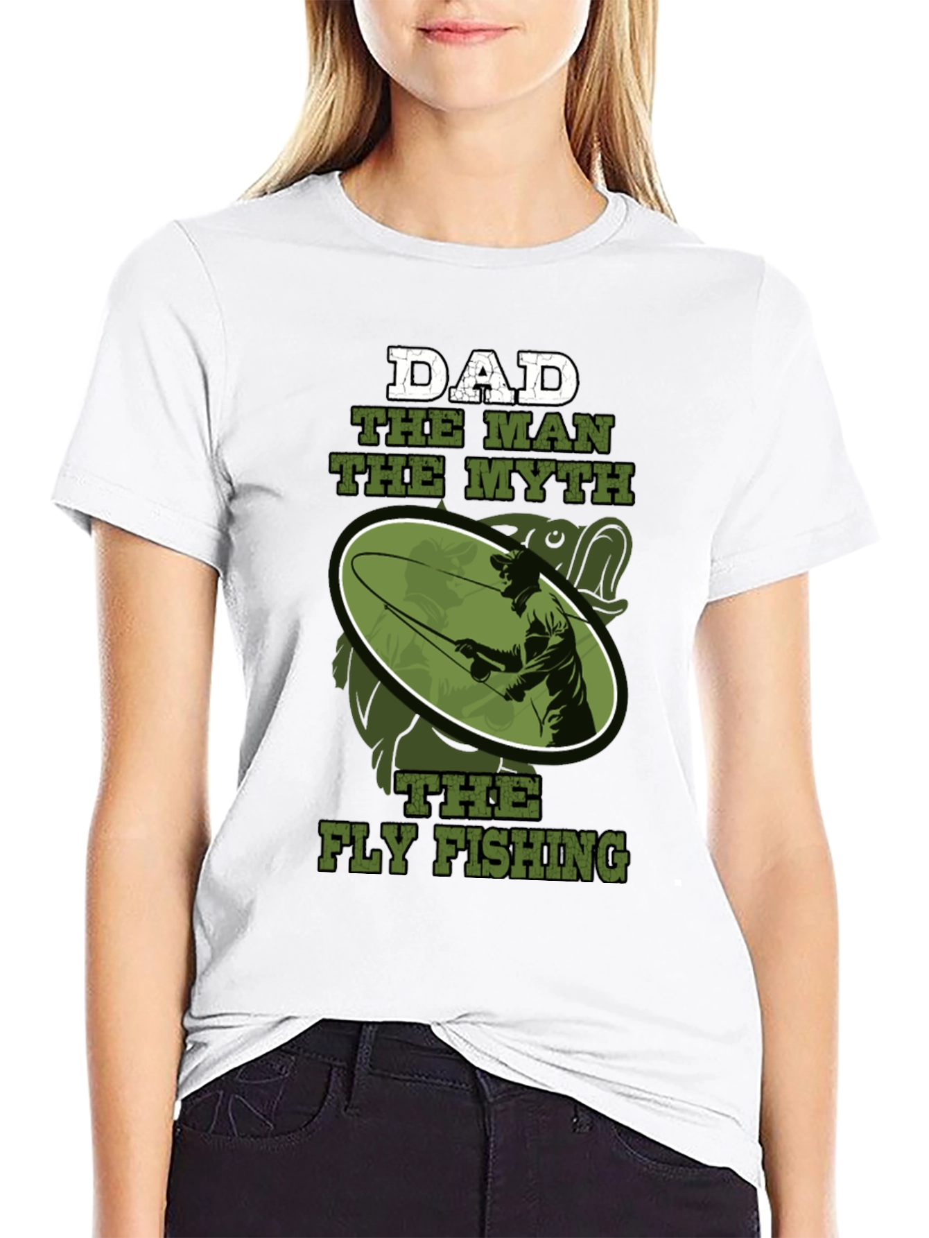 Dad The Man Myth Fly Fishing Graphic Tee