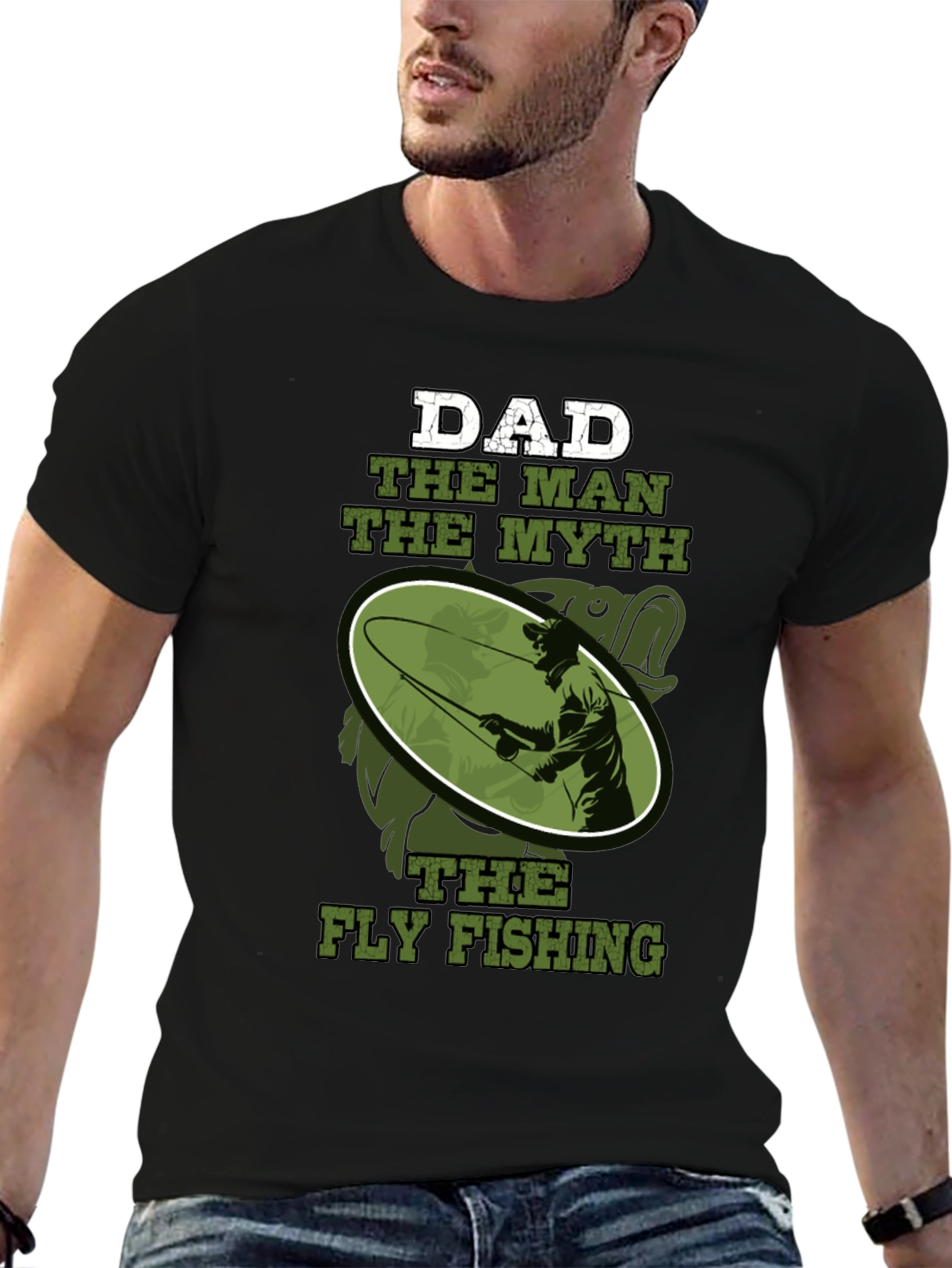 Dad The Man Myth Fly Fishing Graphic Tee