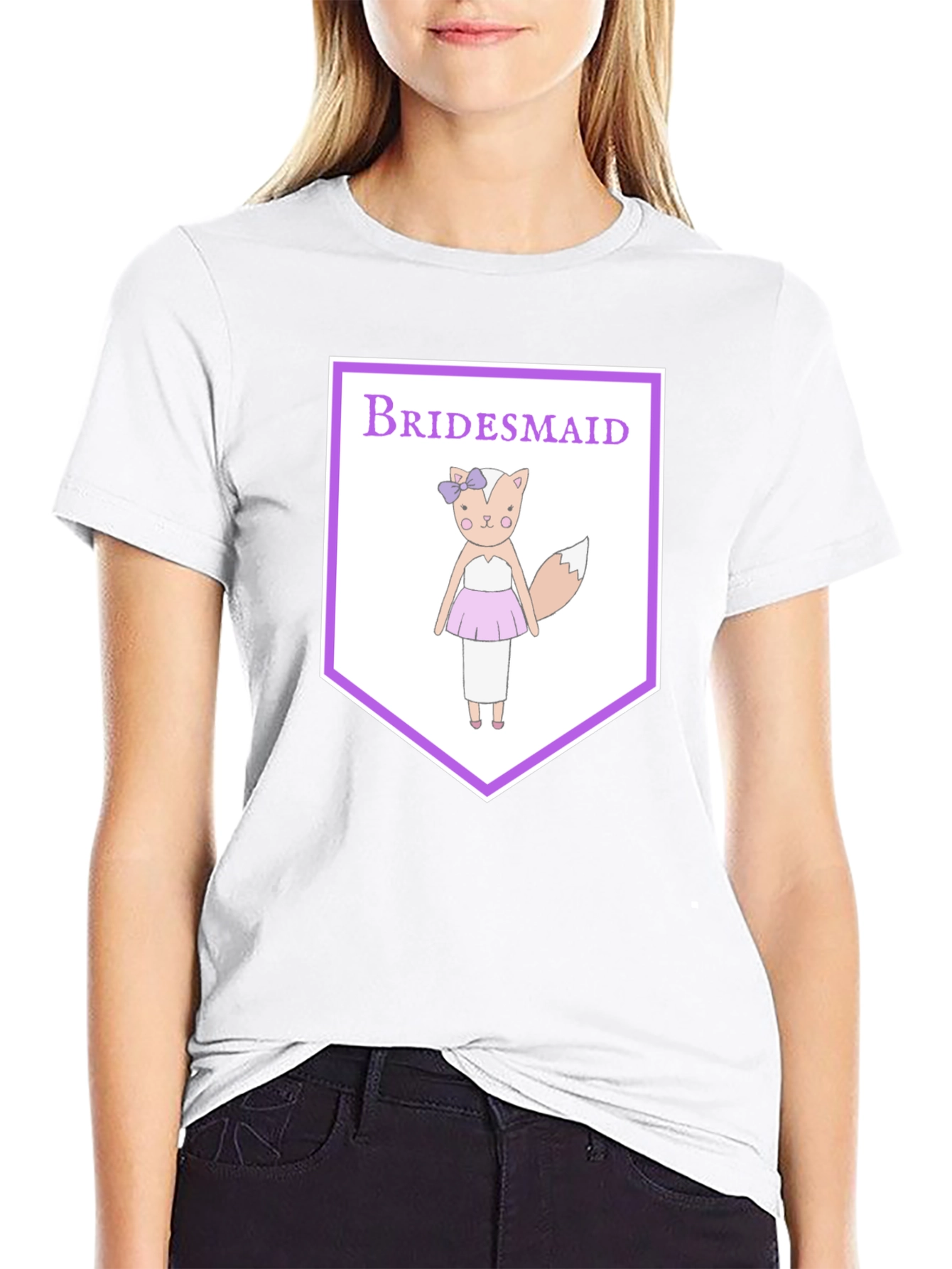 Bridesmaid Fox Graphic Tee - Cute Wedding Party Shirt