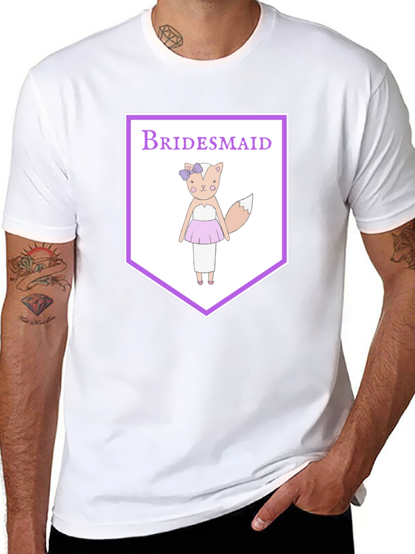 Bridesmaid Fox Graphic Tee - Cute Wedding Party Shirt