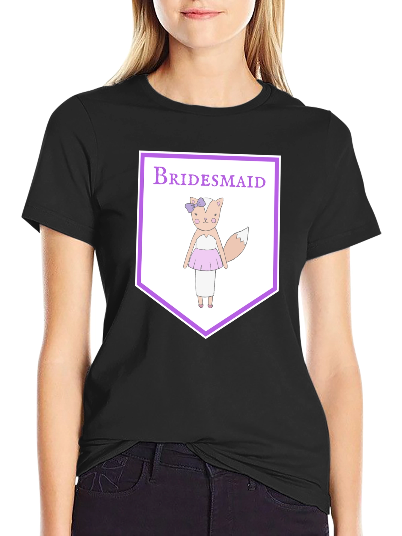 Bridesmaid Fox Graphic Tee - Cute Wedding Party Shirt