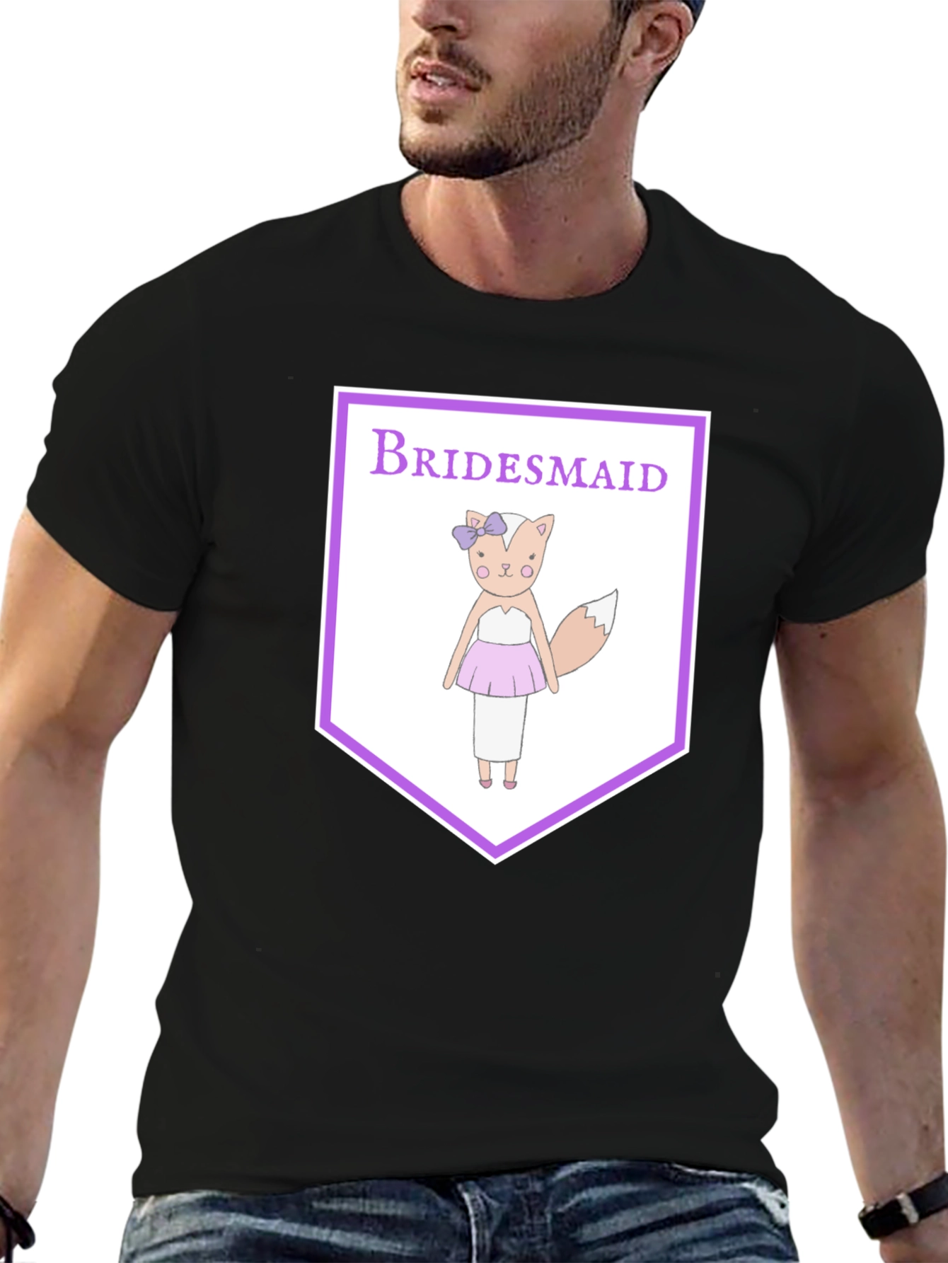 Bridesmaid Fox Graphic Tee - Cute Wedding Party Shirt