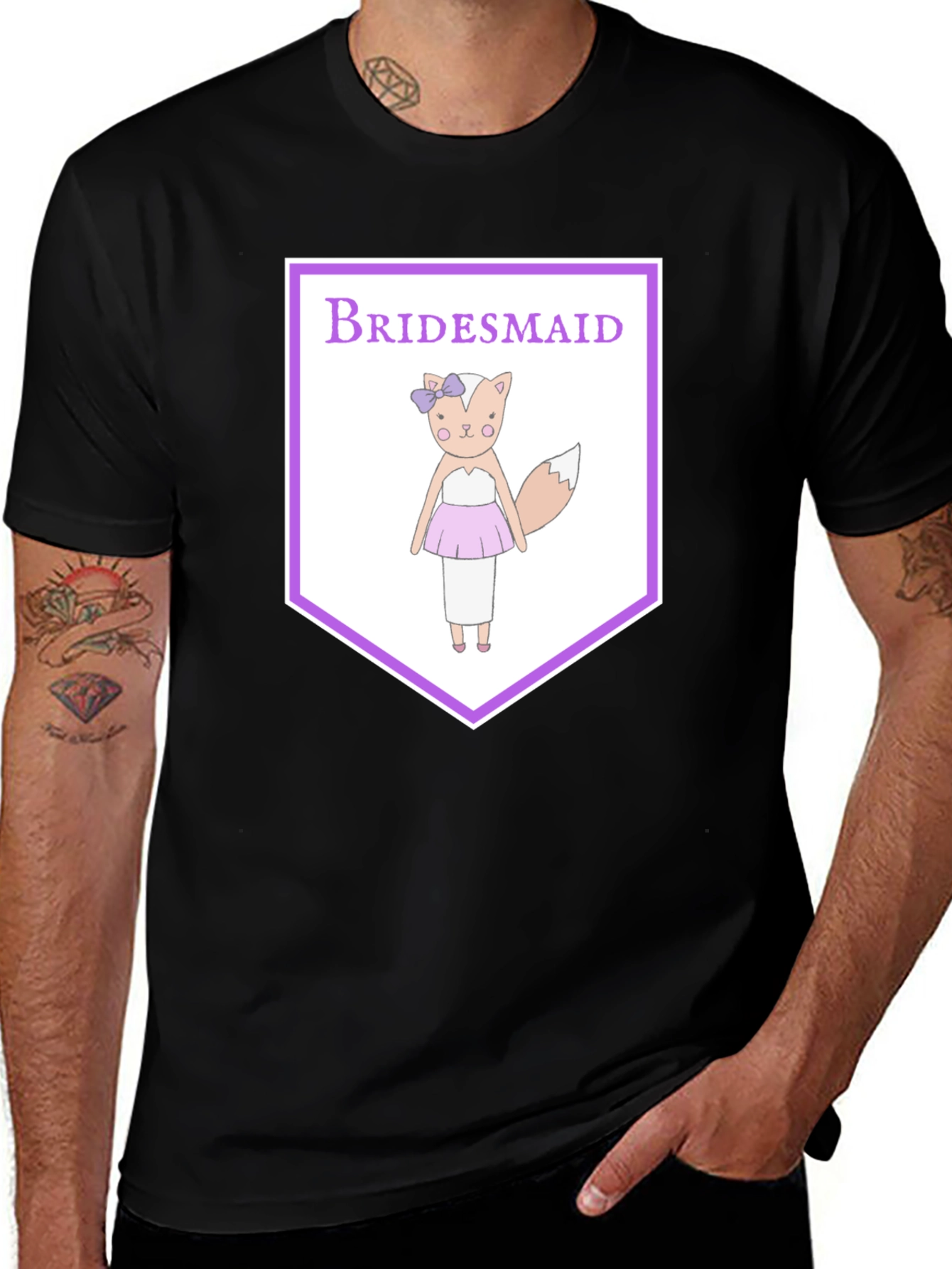 Bridesmaid Fox Graphic Tee - Cute Wedding Party Shirt