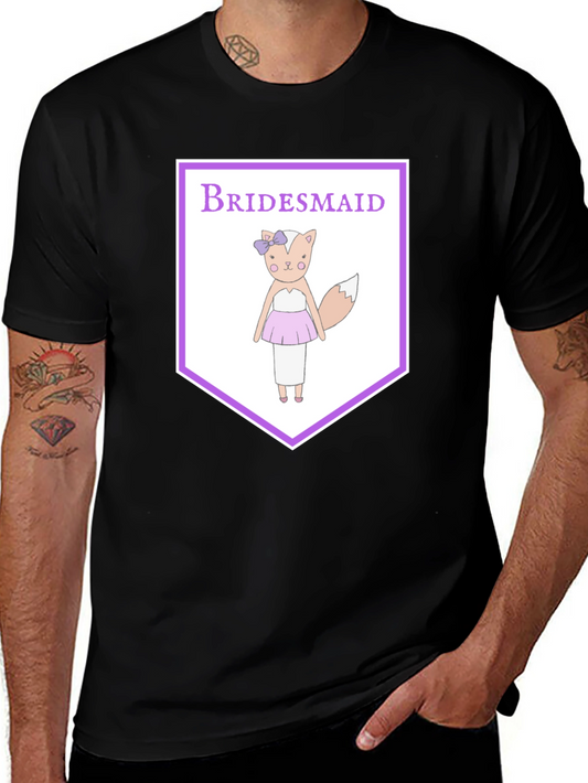 Bridesmaid Fox Graphic Tee - Cute Wedding Party Shirt