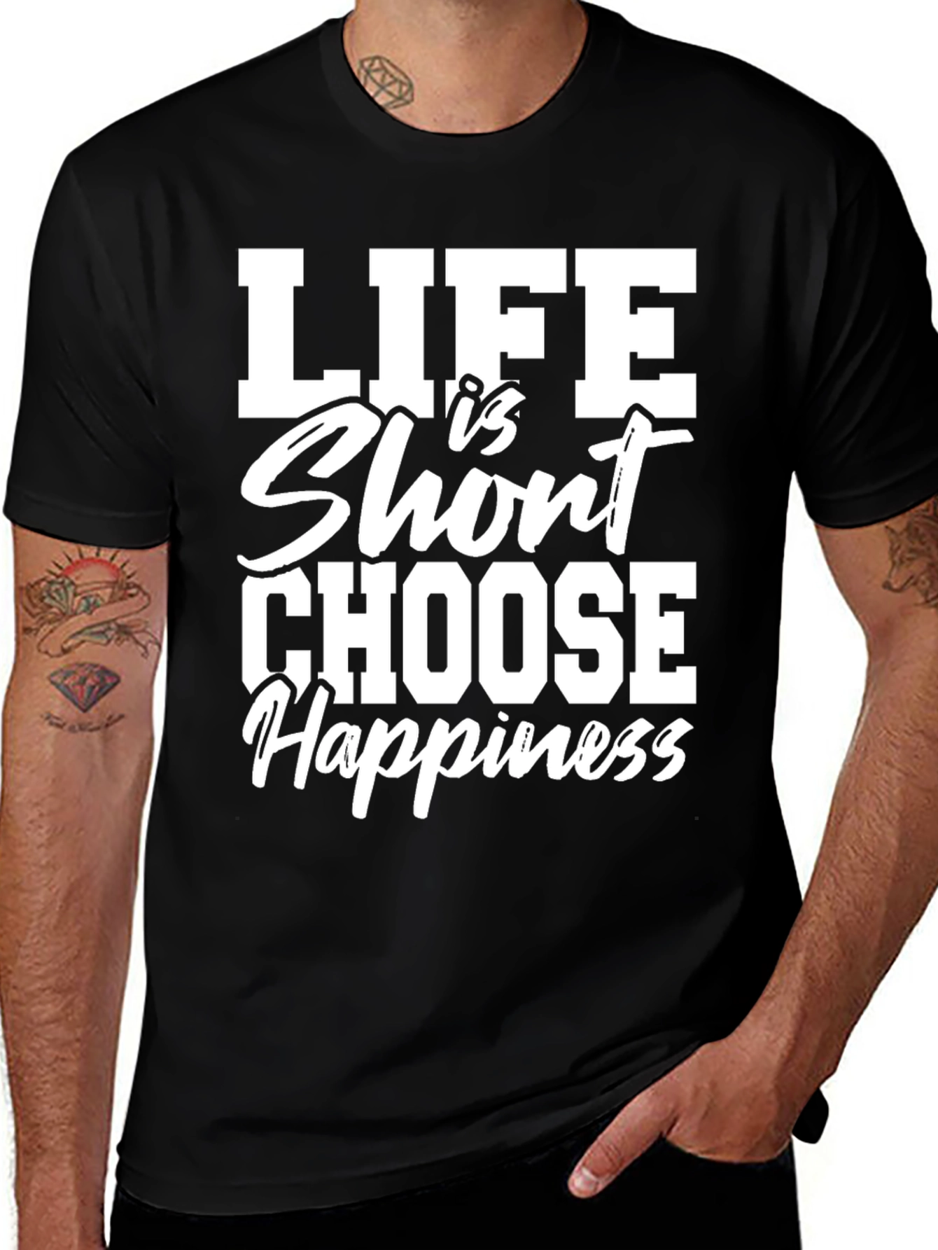 Life Is Short Choose Happiness Graphic T-Shirt
