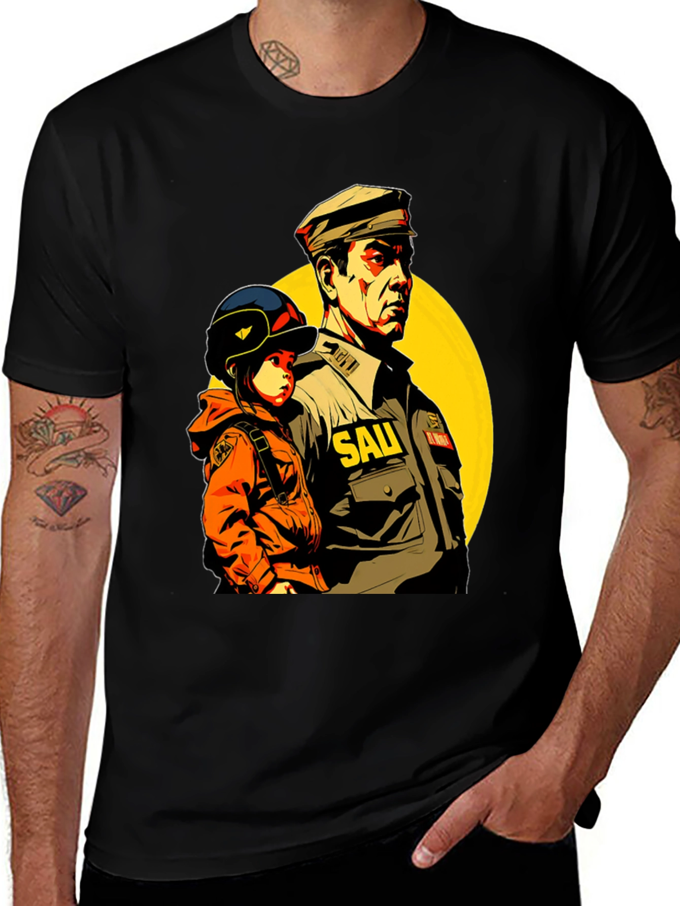 SAU Graphic Tee - Black Cotton Blend