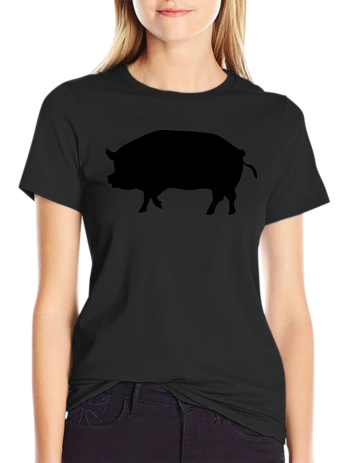 Black Pig Silhouette Graphic Tee - Mens