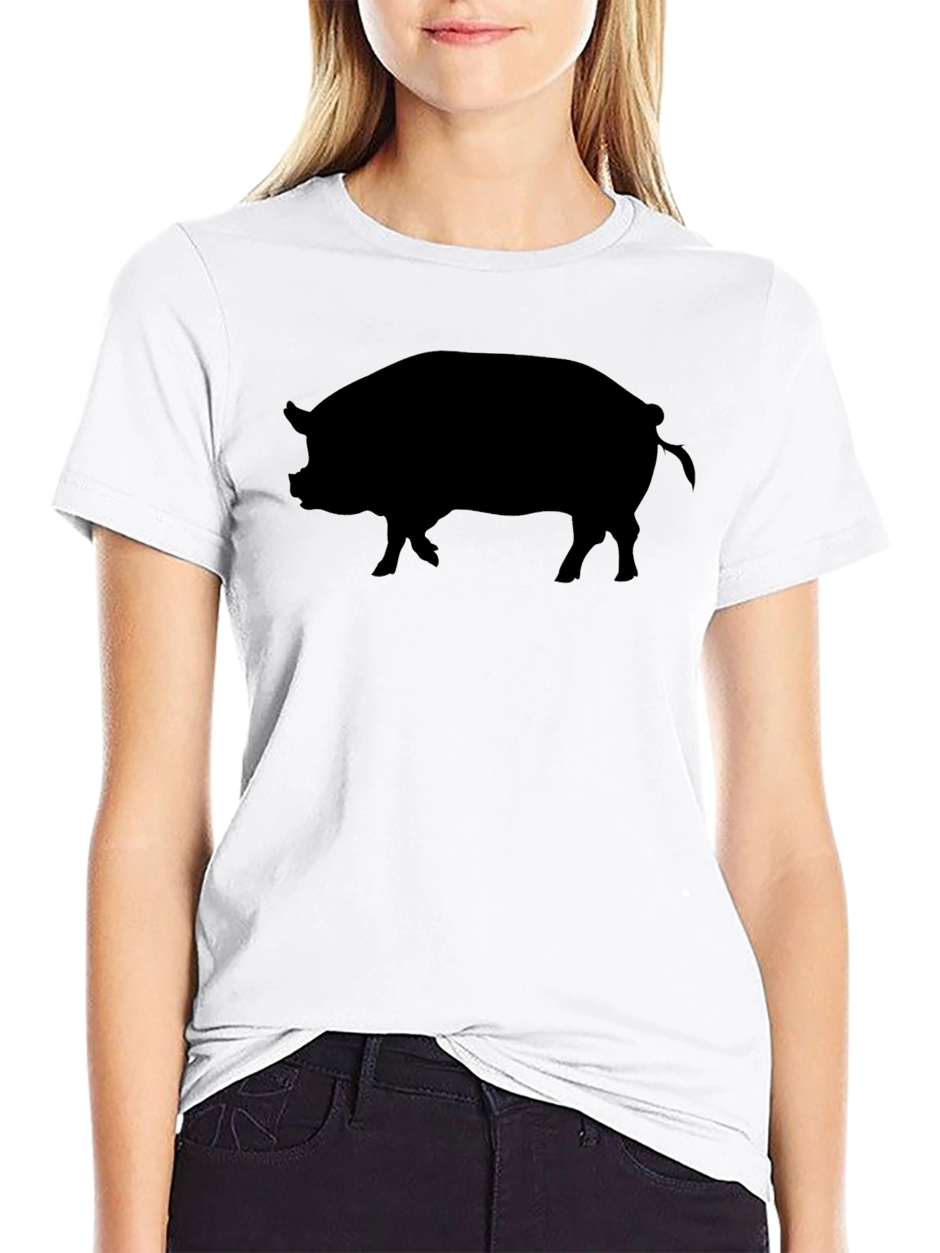Black Pig Silhouette Graphic Tee - Mens