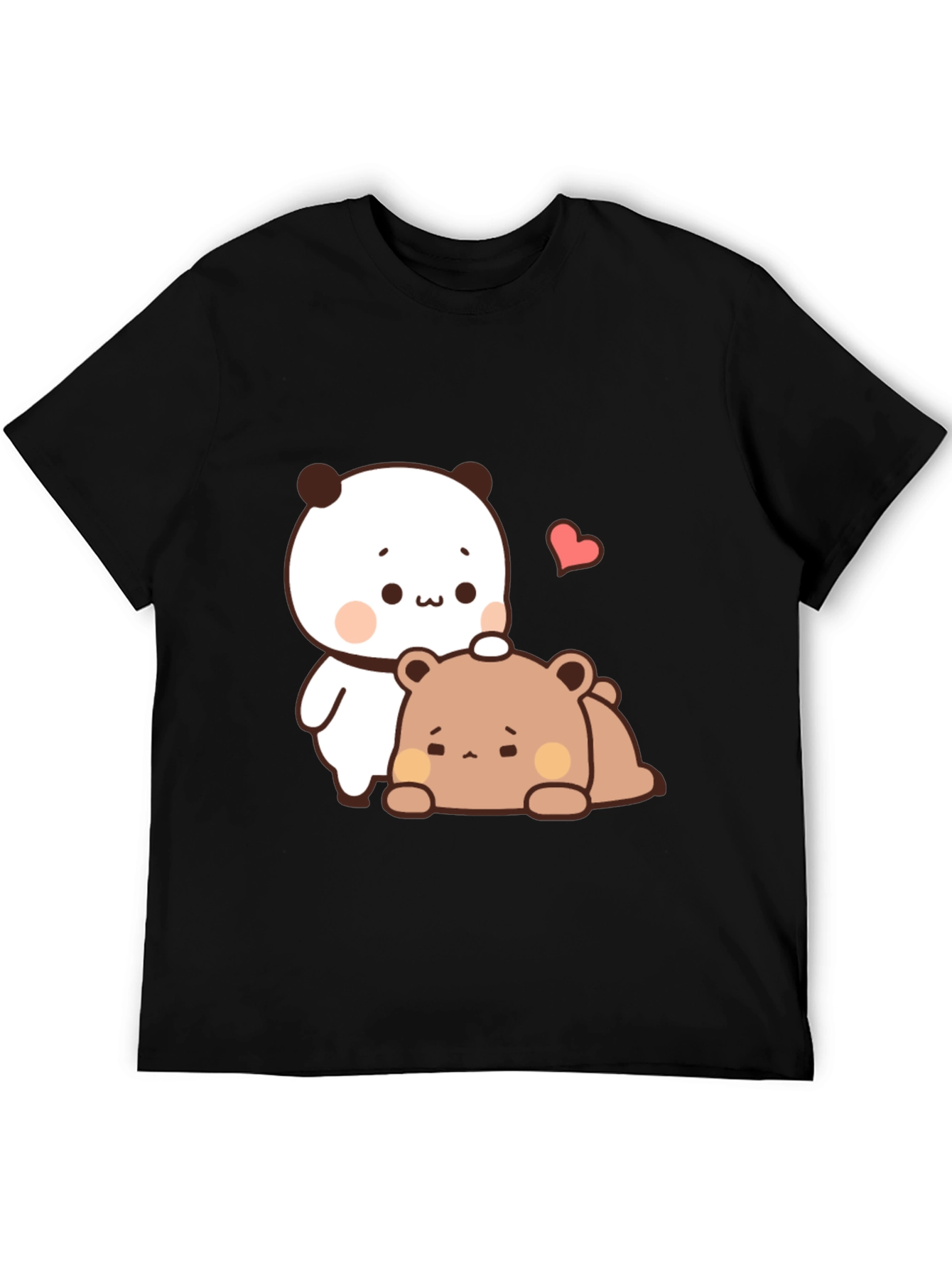 Cute Cartoon Bear T-Shirt - Black Casual Tee