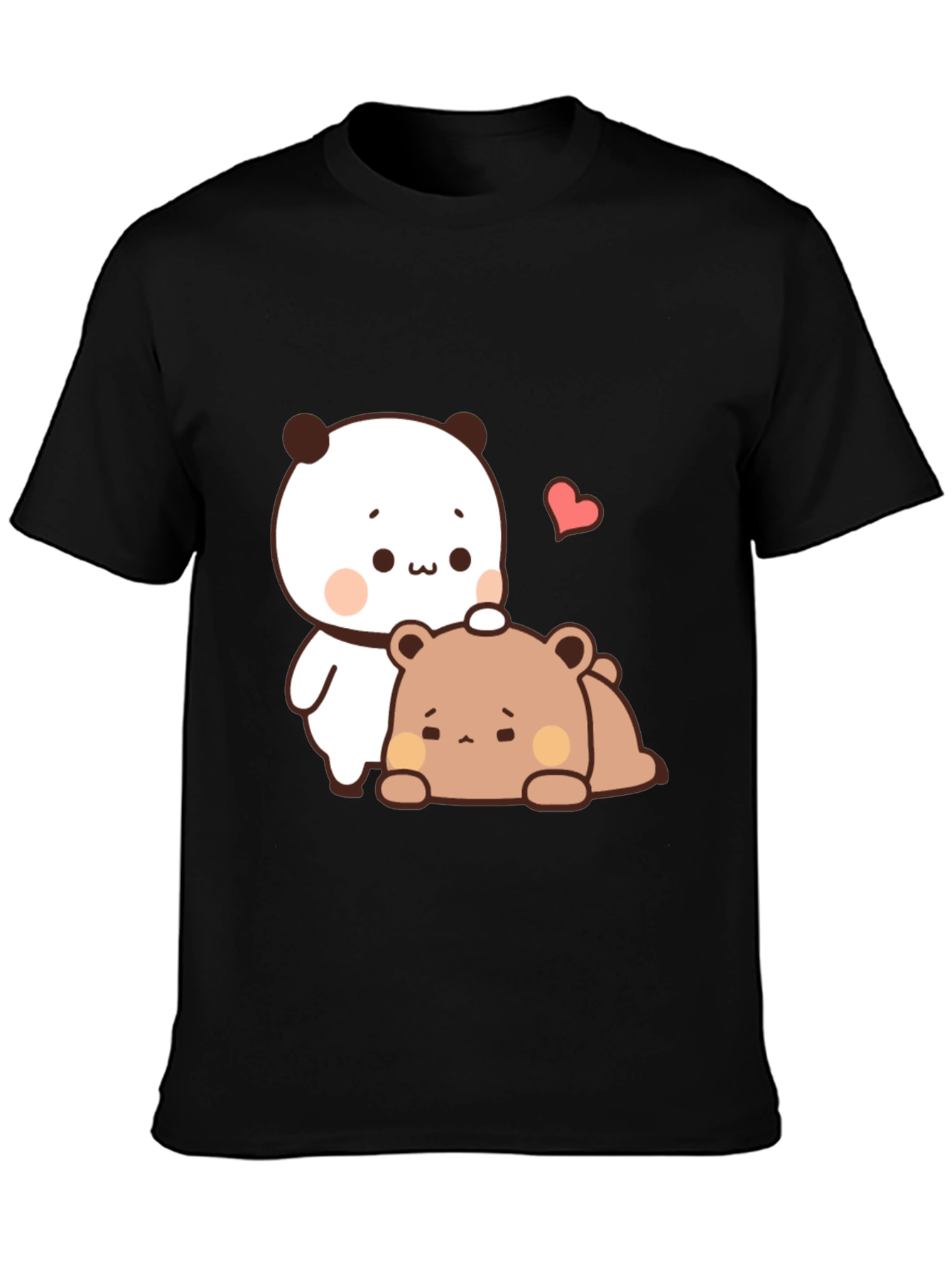 Cute Cartoon Bear T-Shirt - Black Casual Tee
