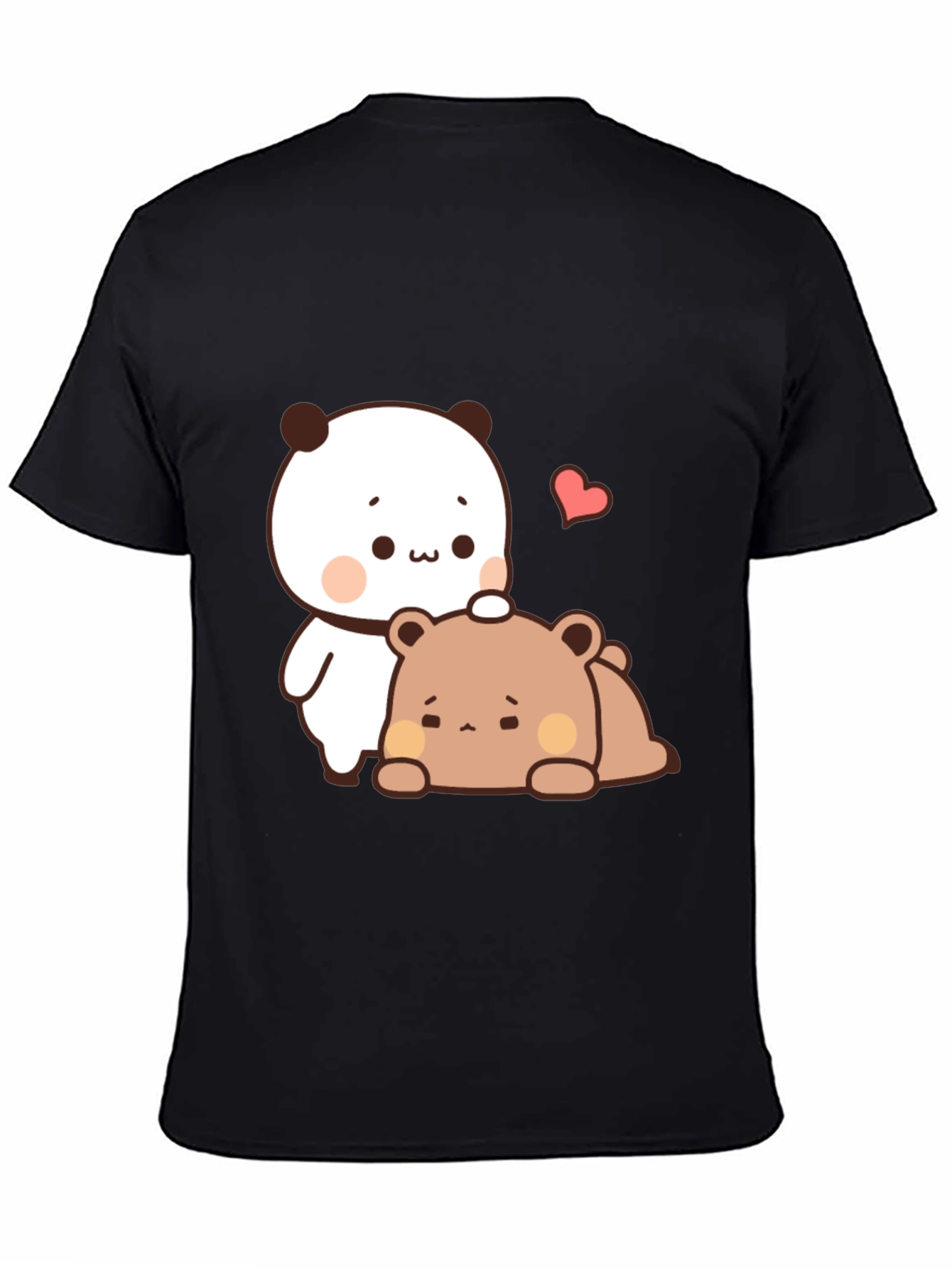 Cute Cartoon Bear T-Shirt - Black Casual Tee