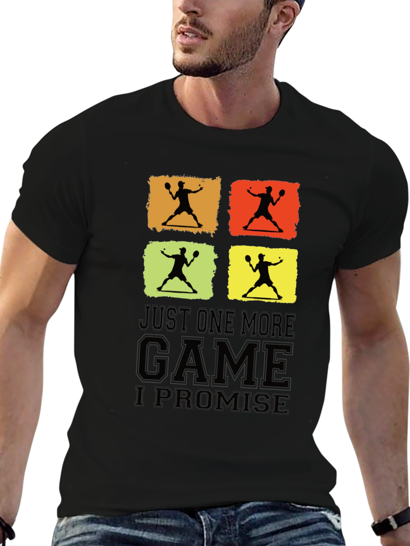 Just One More Game Promise Black Graphic Tee