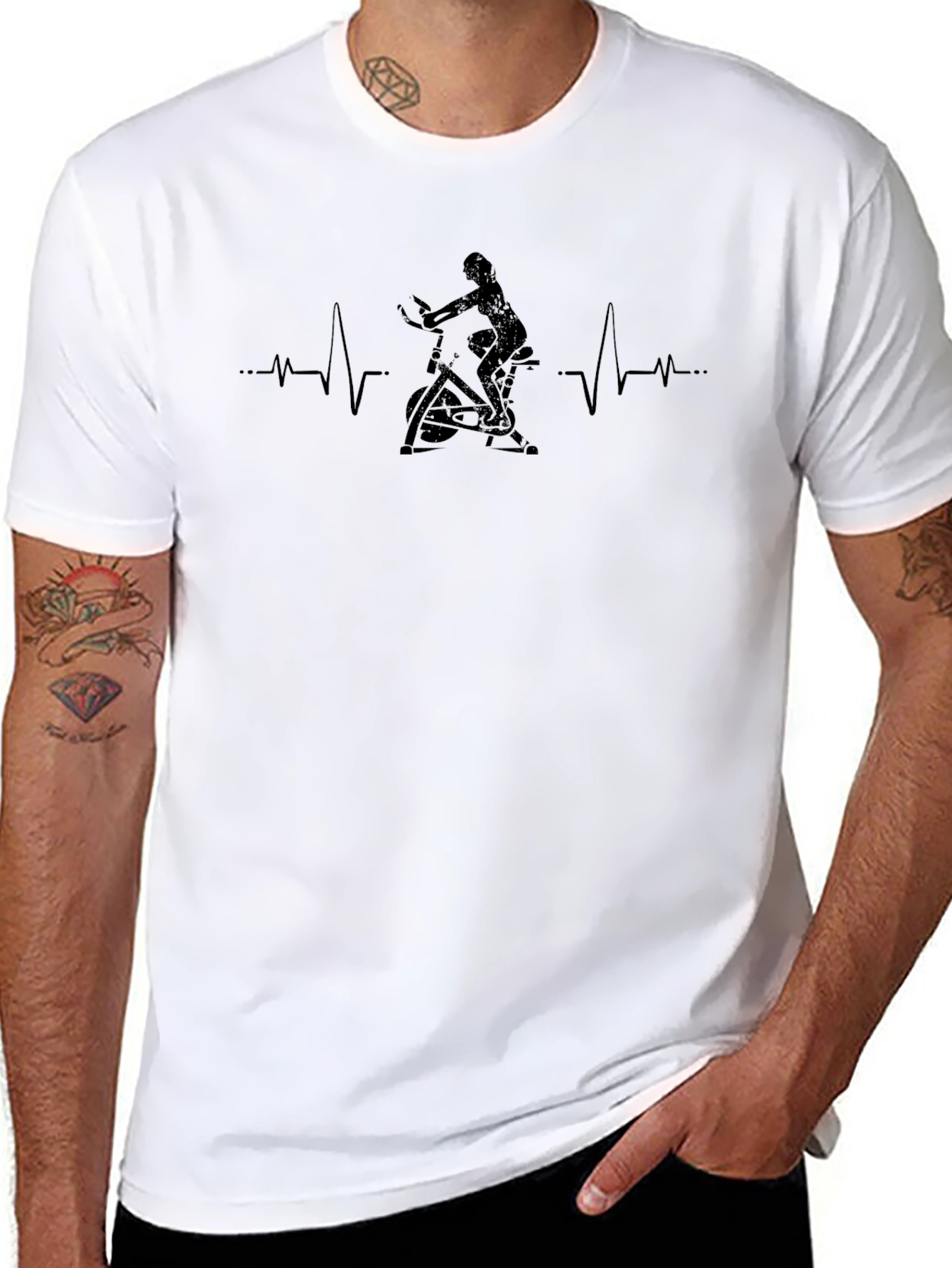 Spin Class Heartbeat Graphic Tee - Fitness Apparel