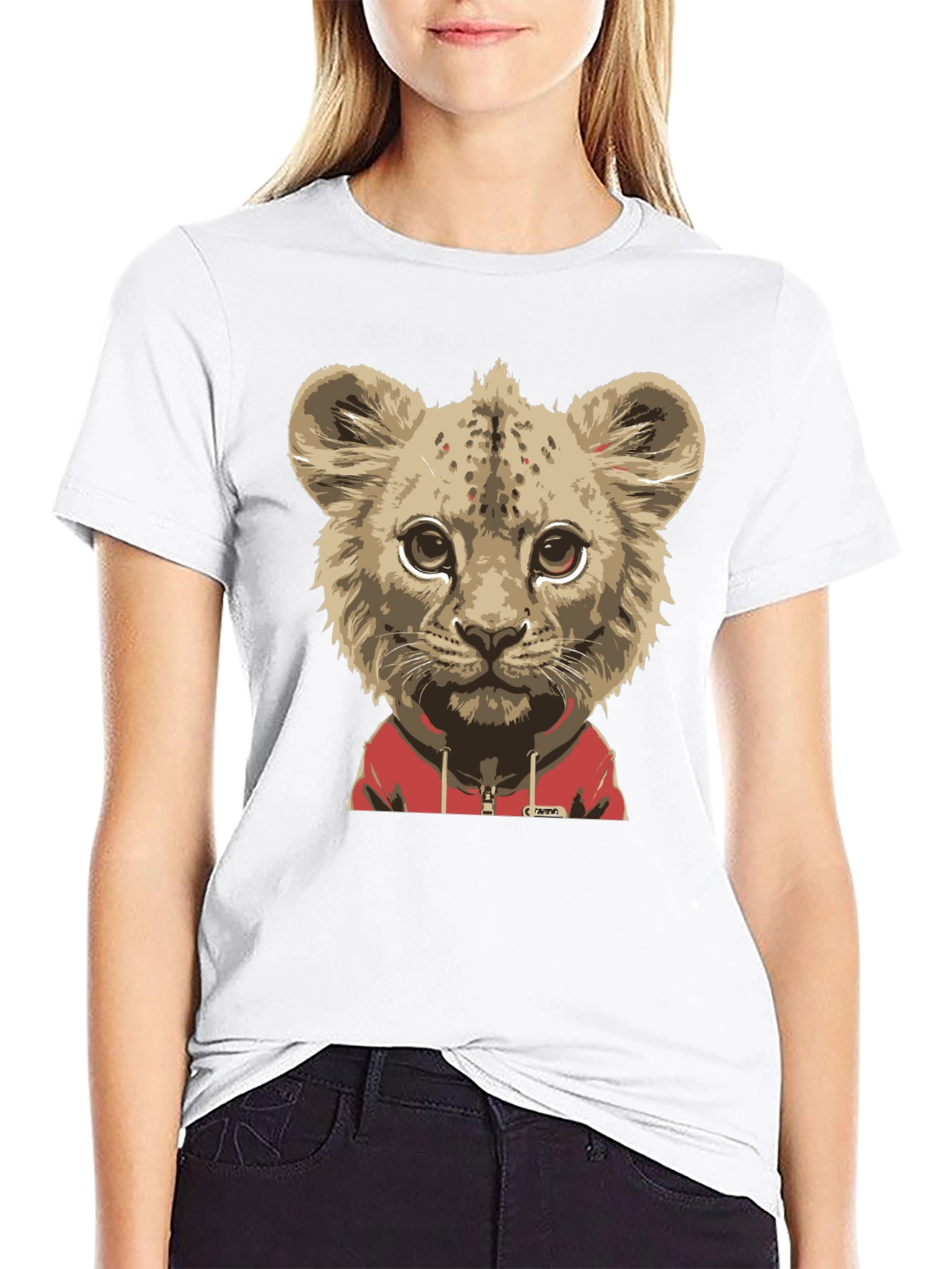 Lion Cub Hoodie T-Shirt - Cool Animal Tee