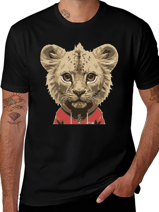 Lion Cub Hoodie T-Shirt - Cool Animal Tee