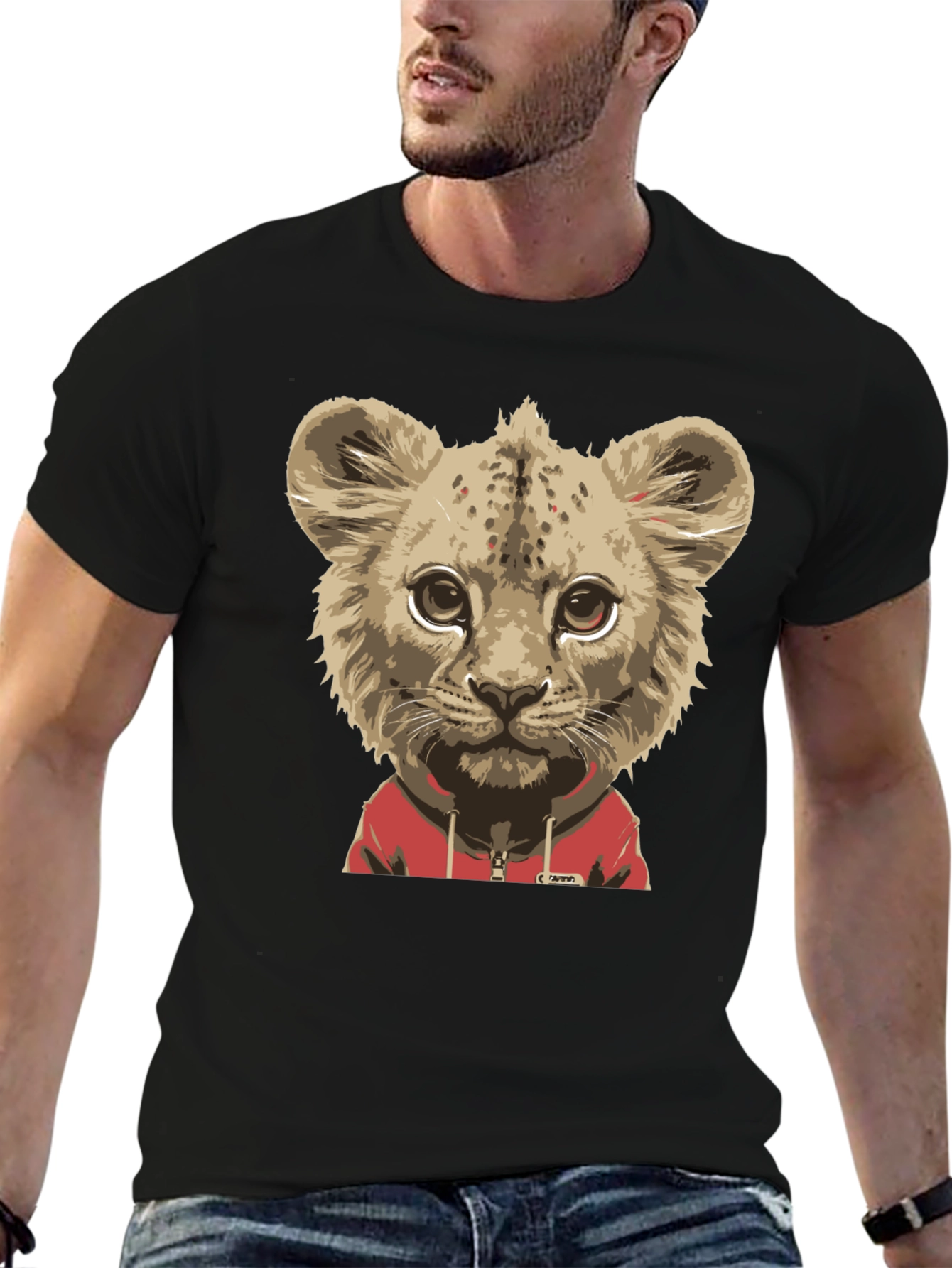 Lion Cub Hoodie T-Shirt - Cool Animal Tee