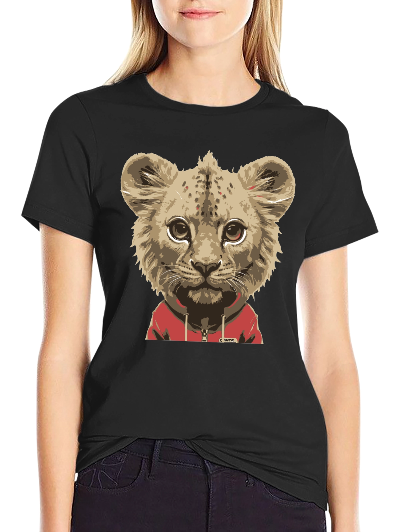 Lion Cub Hoodie T-Shirt - Cool Animal Tee
