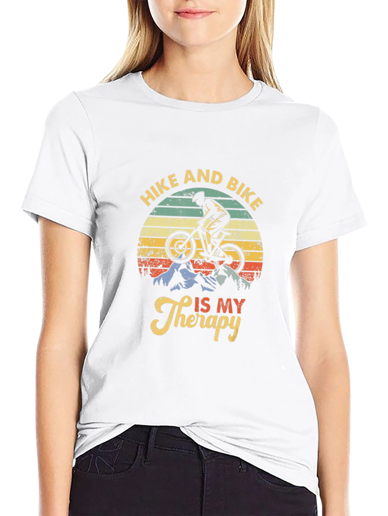 Hike and Bike Therapy Graphic Tee