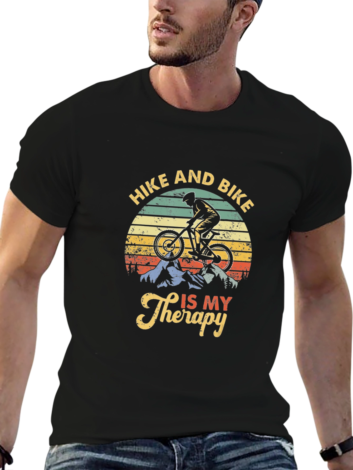 Hike and Bike Therapy Graphic Tee