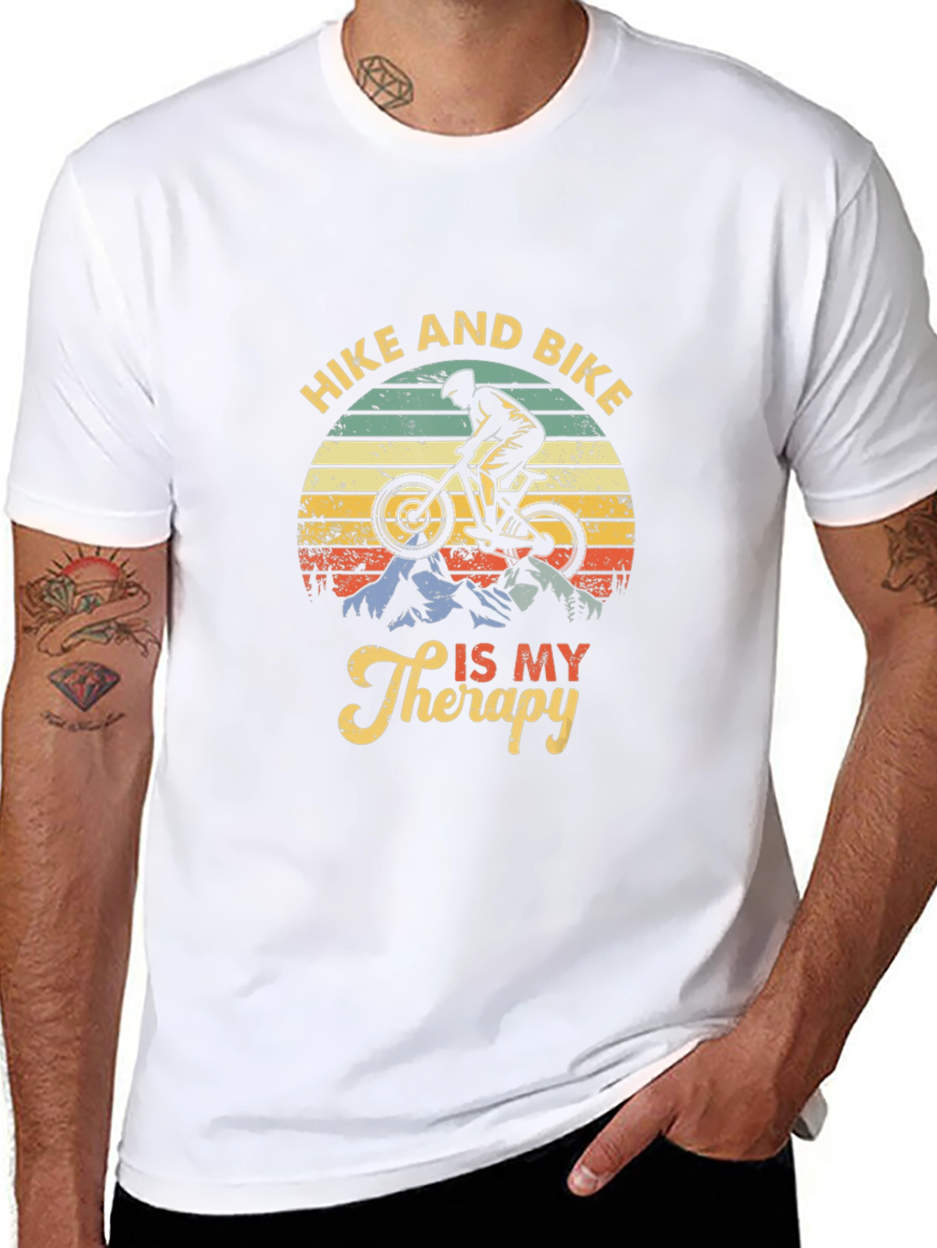 Hike and Bike Therapy Graphic Tee