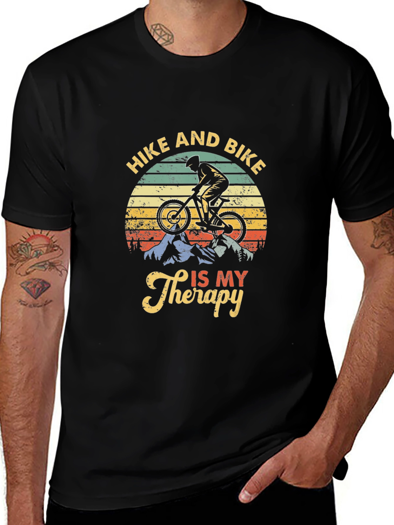 Hike and Bike Therapy Graphic Tee