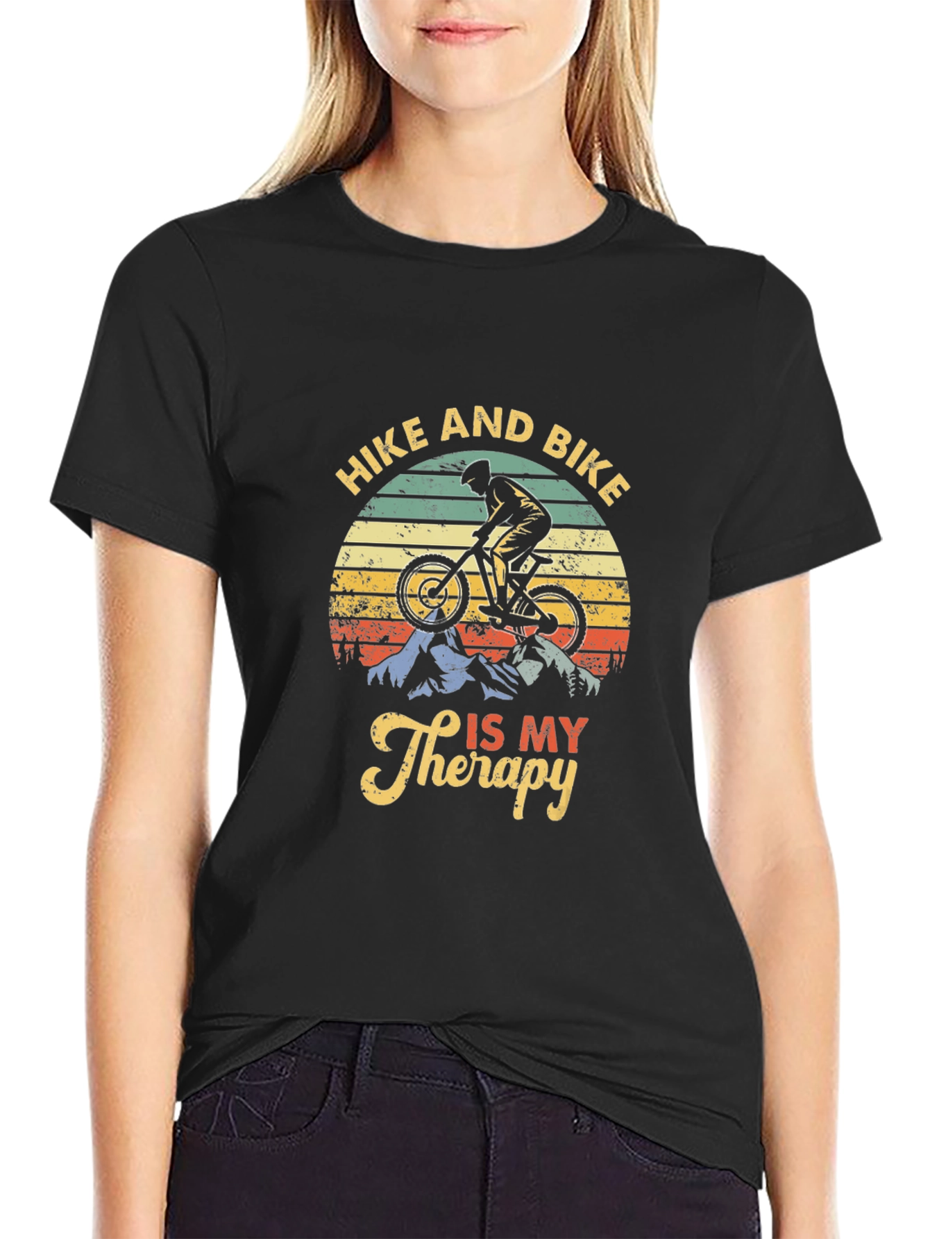 Hike and Bike Therapy Graphic Tee