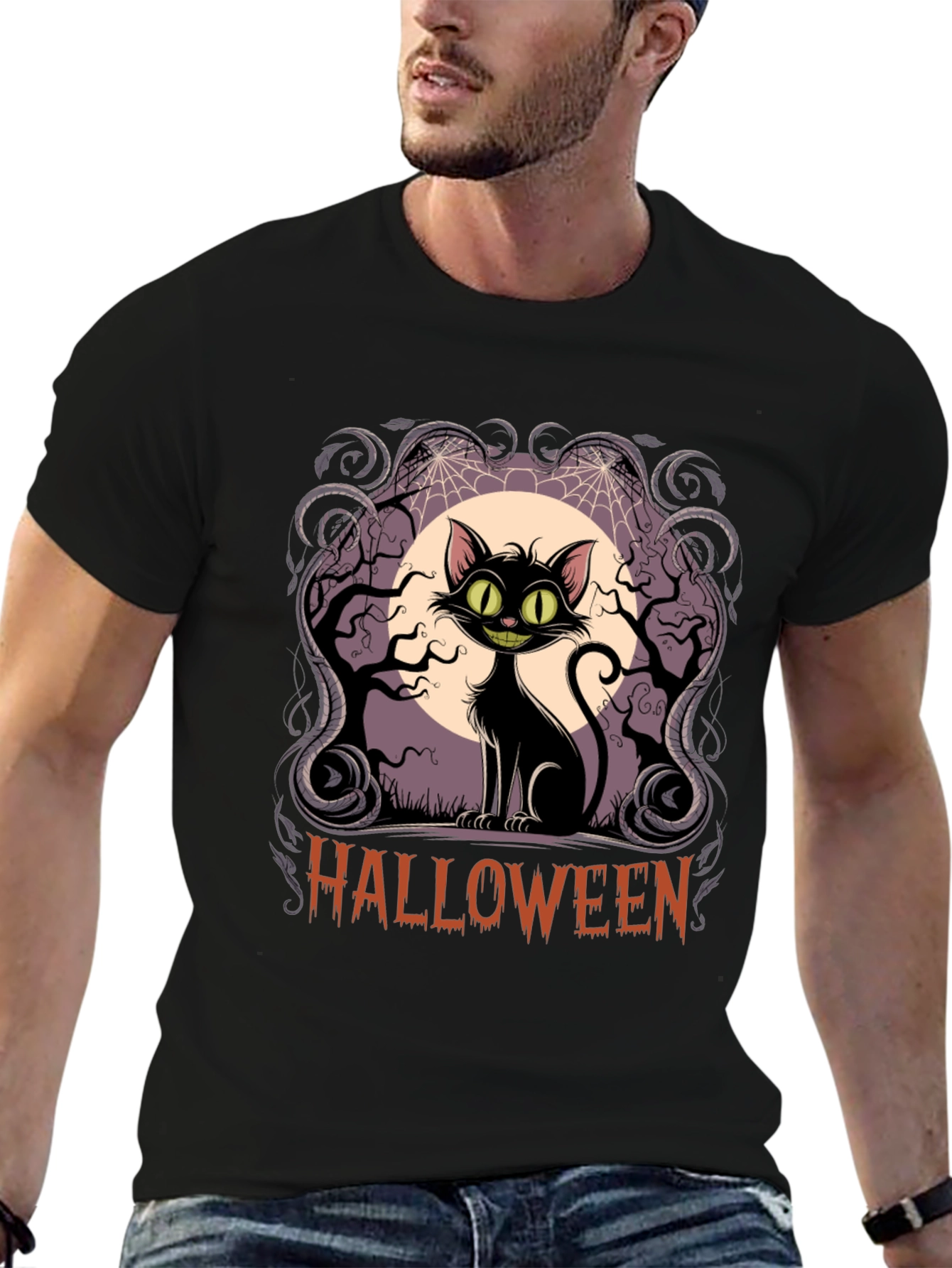 Halloween Black Cat T-Shirt