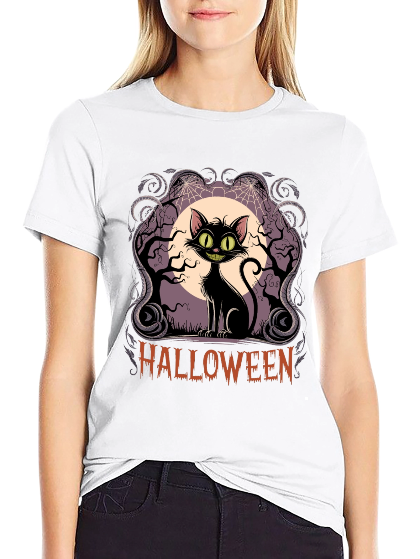 Halloween Black Cat T-Shirt