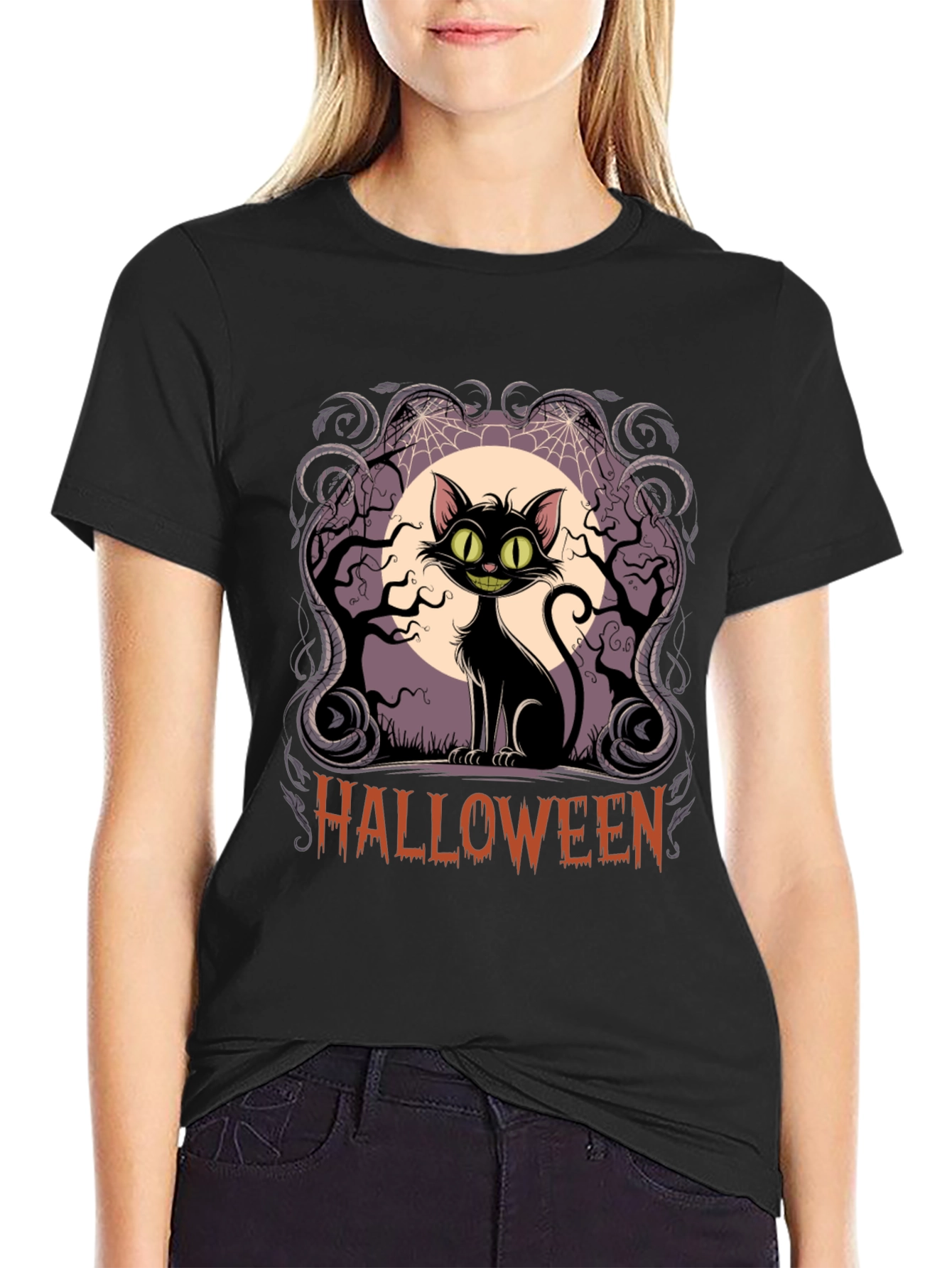 Halloween Black Cat T-Shirt