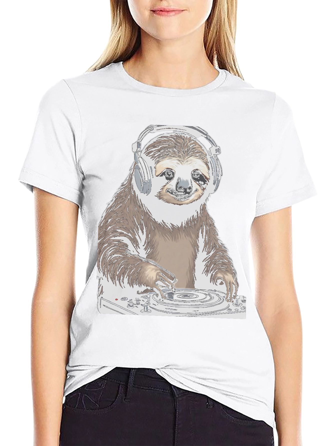 DJ Sloth Graphic Tee - Cool & Unique Design