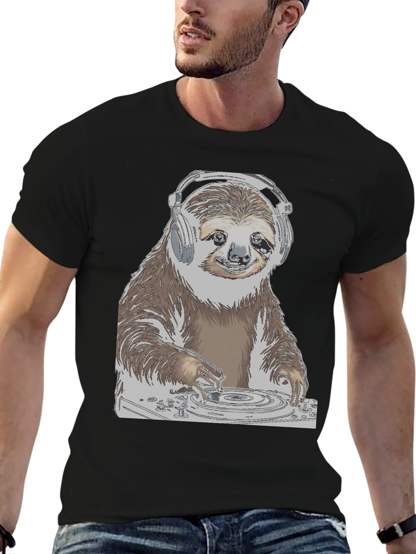DJ Sloth Graphic Tee - Cool & Unique Design