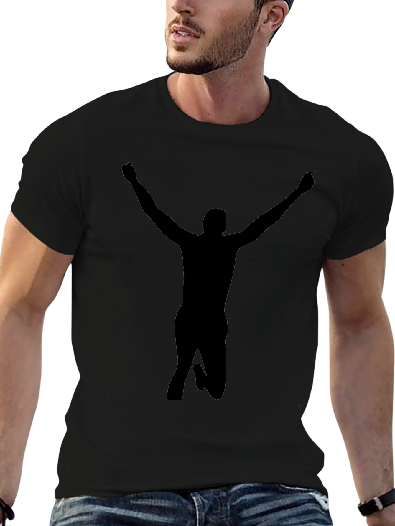 Victory Silhouette Black T-Shirt - Bold Statement Tee