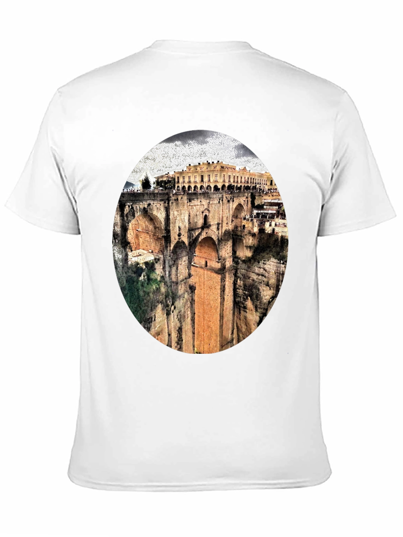 Black T-Shirt with Ronda Bridge Design