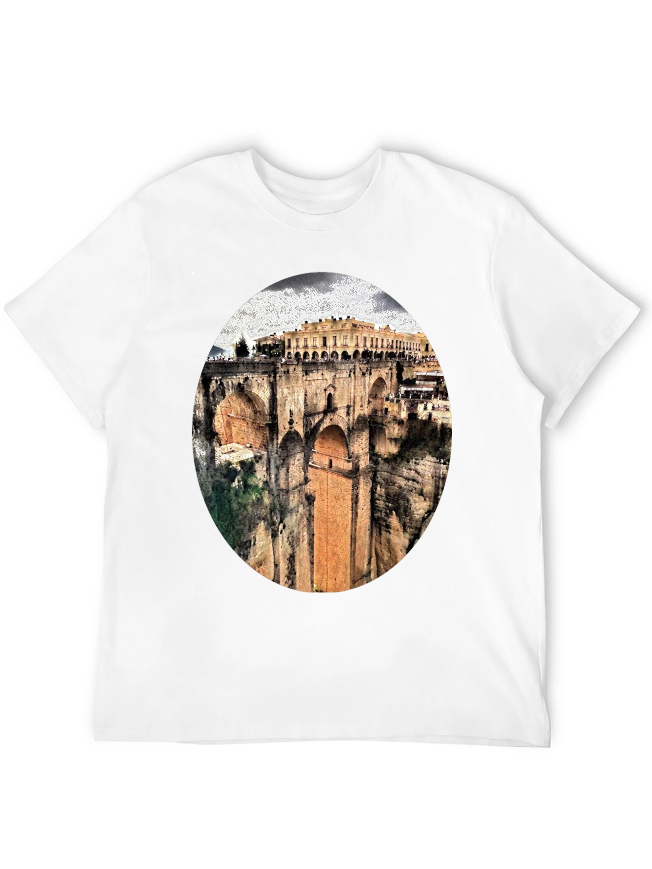 Black T-Shirt with Ronda Bridge Design