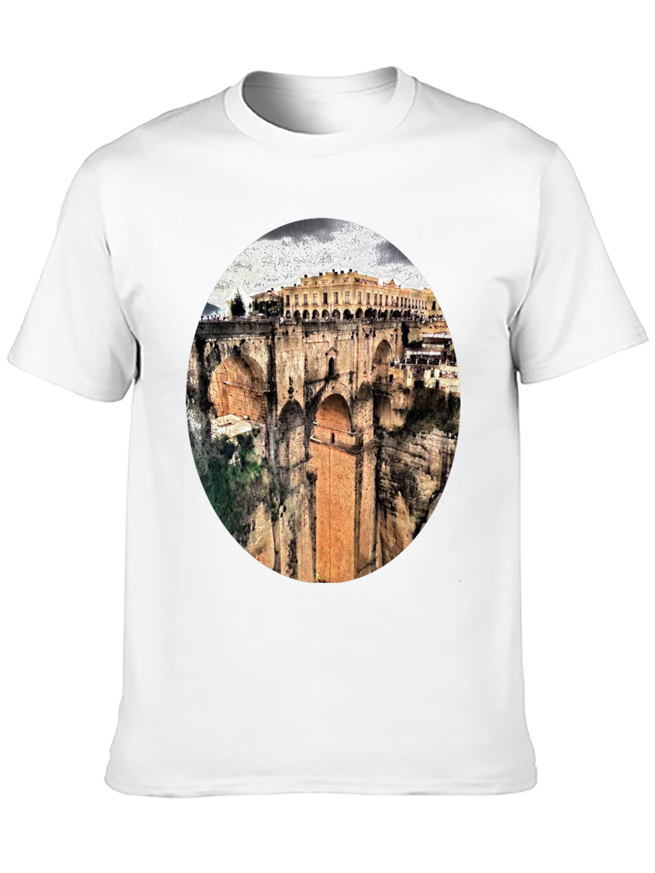 Black T-Shirt with Ronda Bridge Design