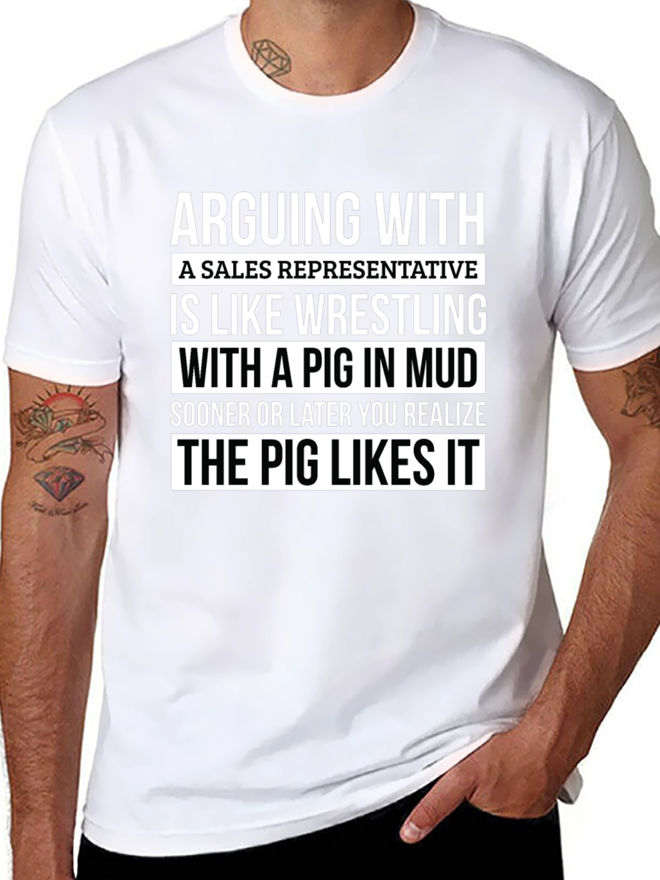 Arguing with Sales Rep Pig T-Shirt