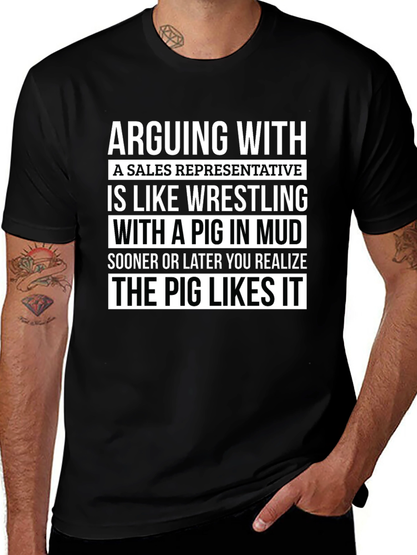 Arguing with Sales Rep Pig T-Shirt