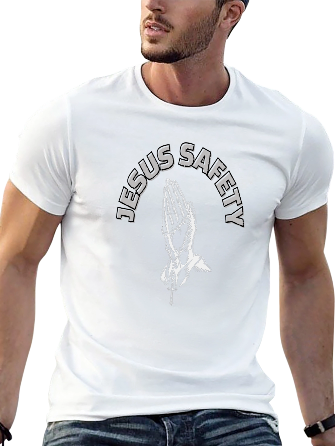 Jesus Safety Black Graphic T-Shirt