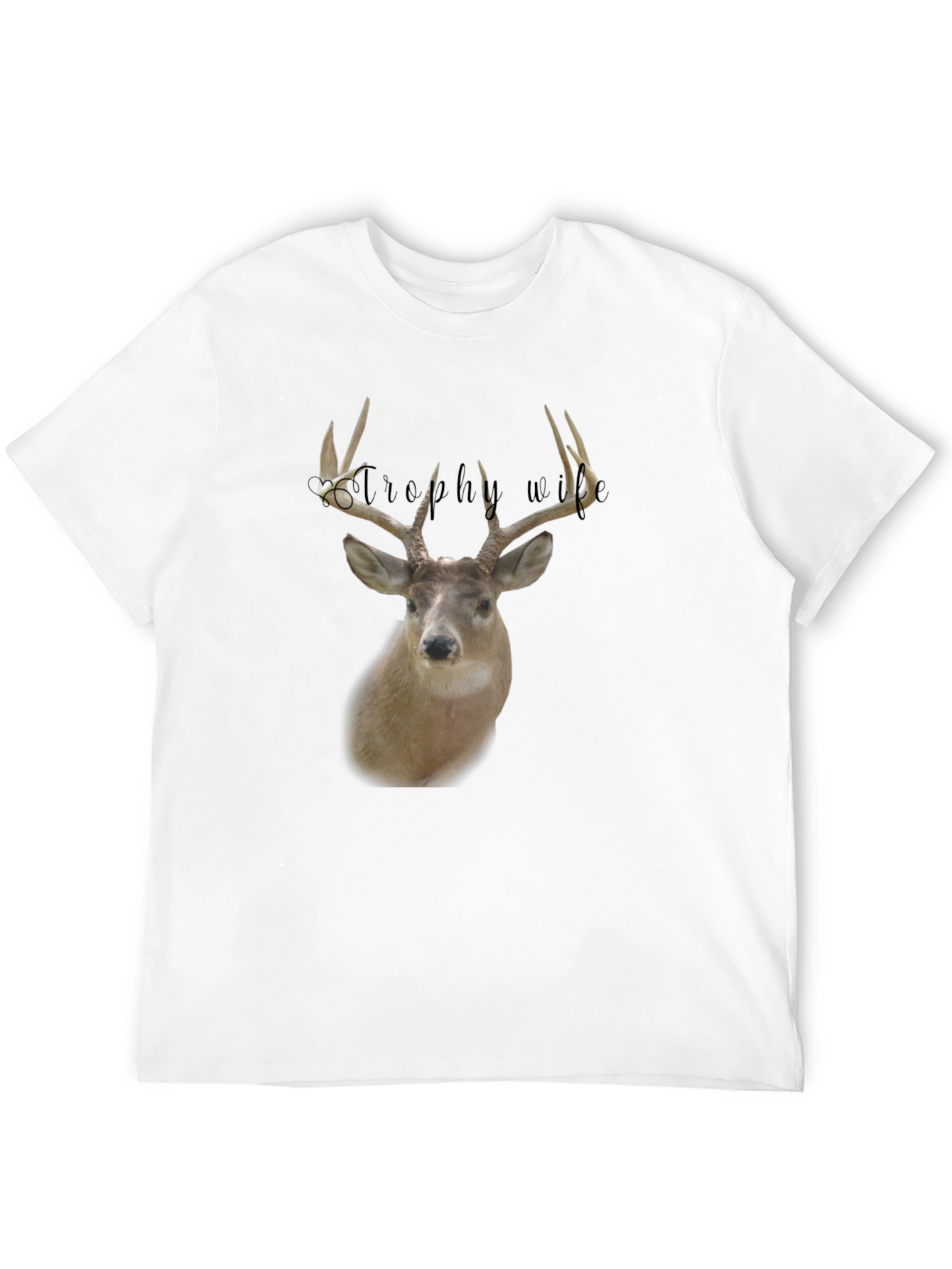 Trophy Wife Deer Graphic Tee - Black Crewneck Shirt